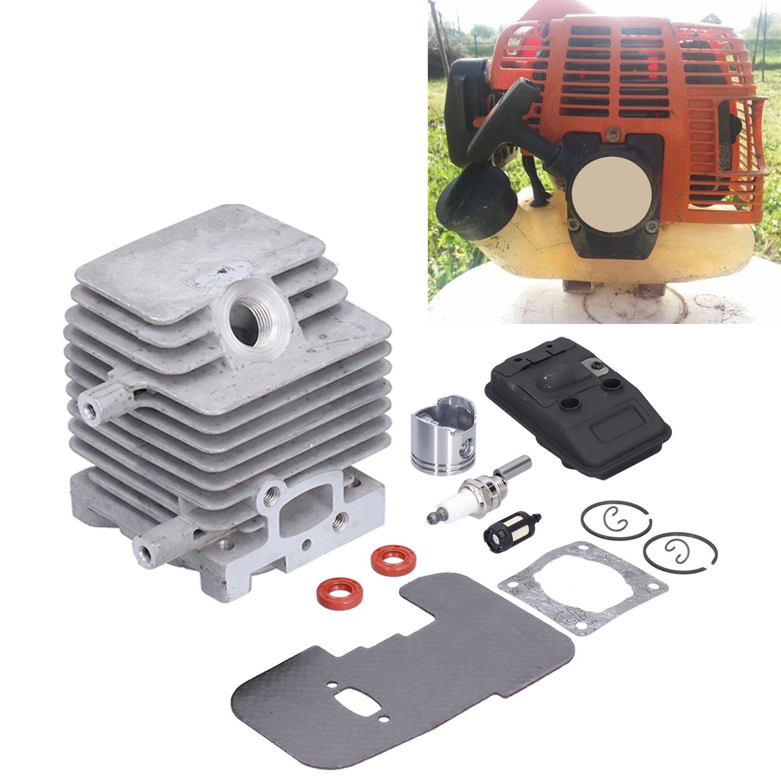Cylinder Piston Exhaust Muffler Gasket Kit Fit for Stihl FS75 FS80 FS85 Brush view 12
