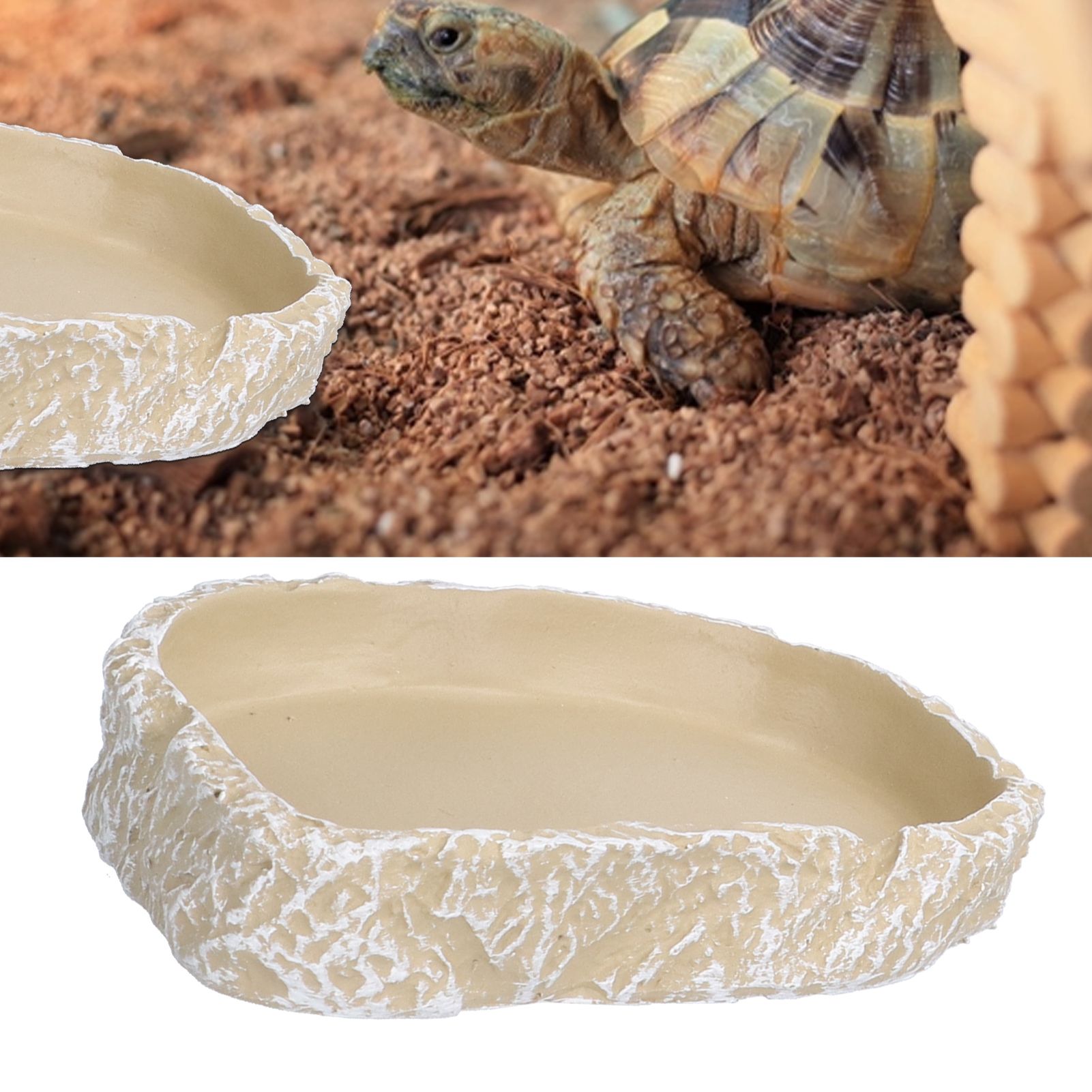Reptile Food Water Bowl Resin Pets Feeding Plate Dish for Aquarium Tortoises view 11