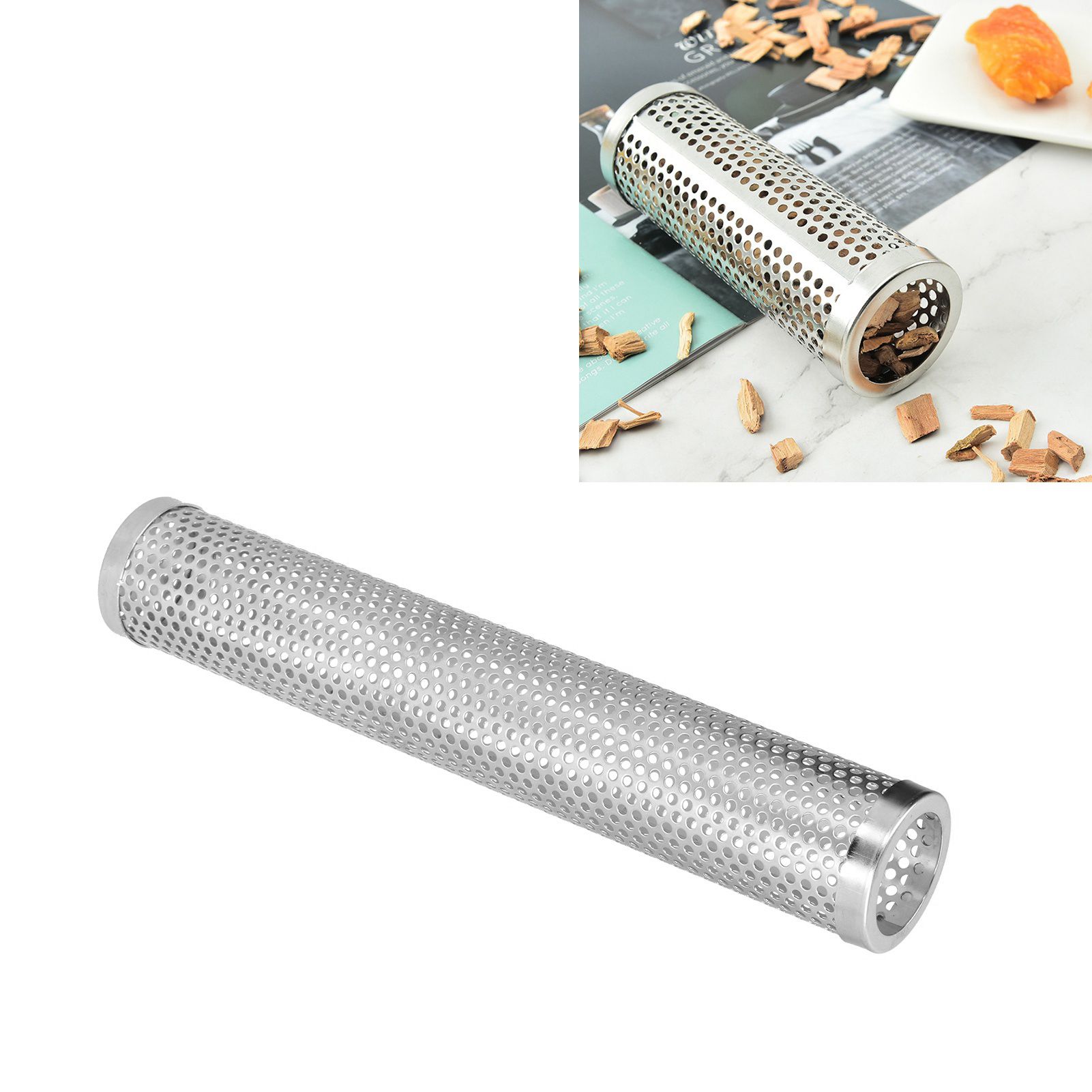 Smoker Box Cylindrical Detachable Large Capacity Fruit Wood BBQ Pellet Smoker view 11