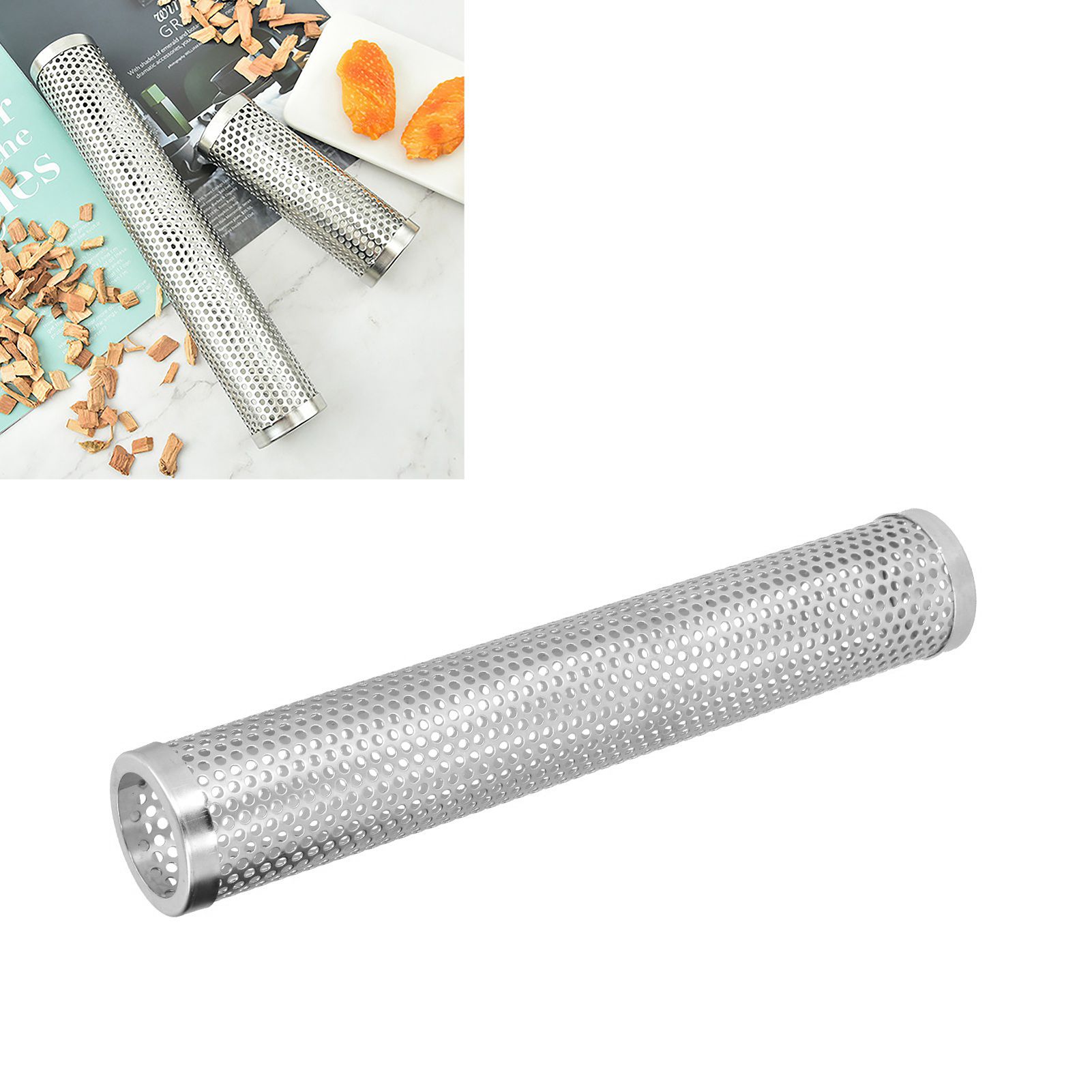 Smoker Box Cylindrical Detachable Large Capacity Fruit Wood BBQ Pellet Smoker view 12