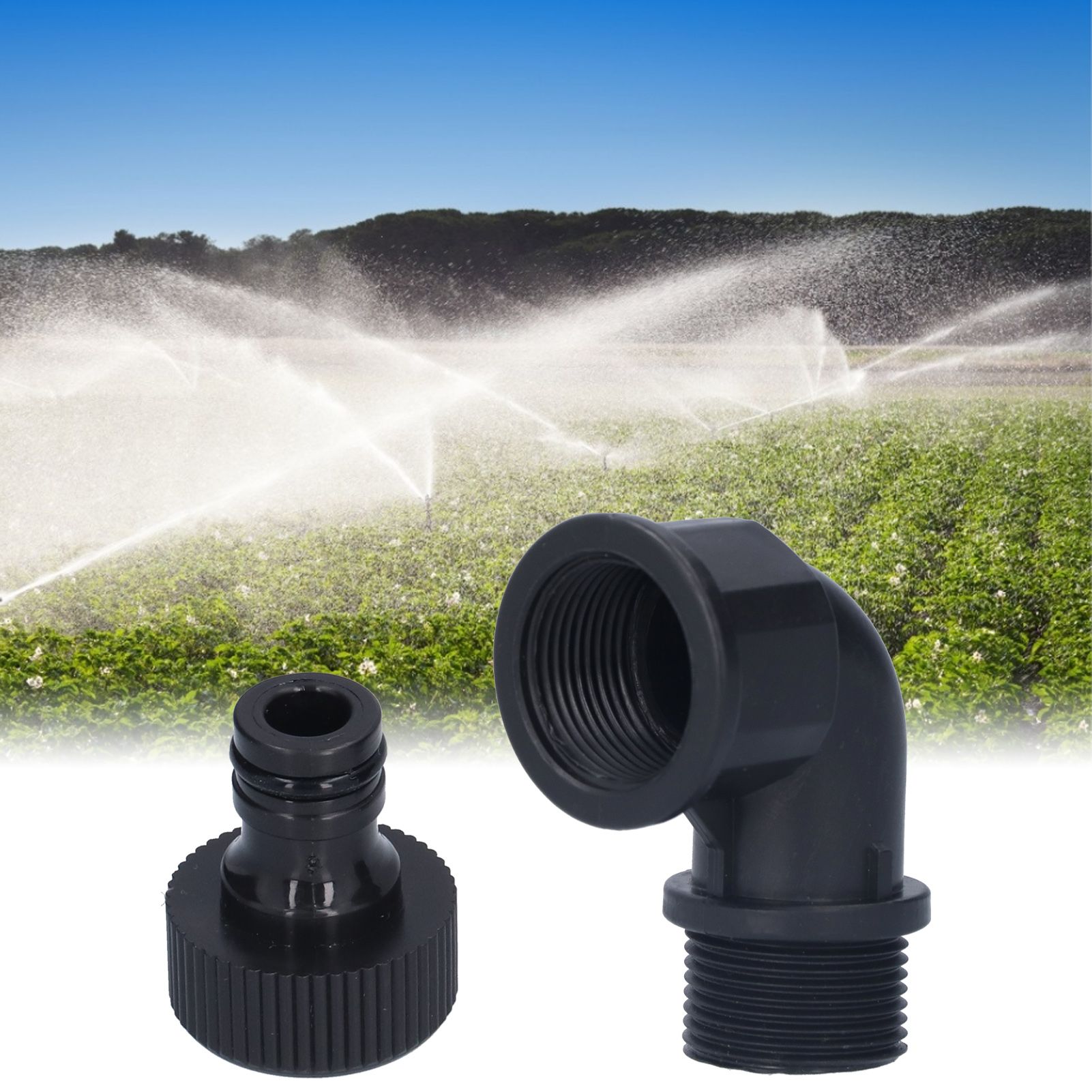 2Set Elbow Connector Durable Adaptable Hose Adapter with Nipple Connector for view 11
