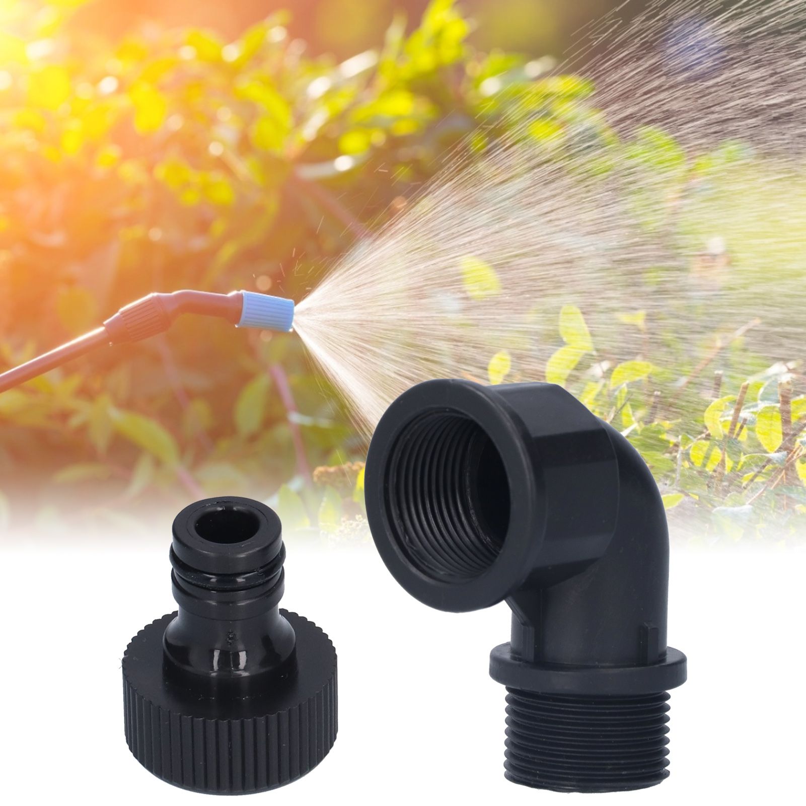 2Set Elbow Connector Durable Adaptable Hose Adapter with Nipple Connector for view 12