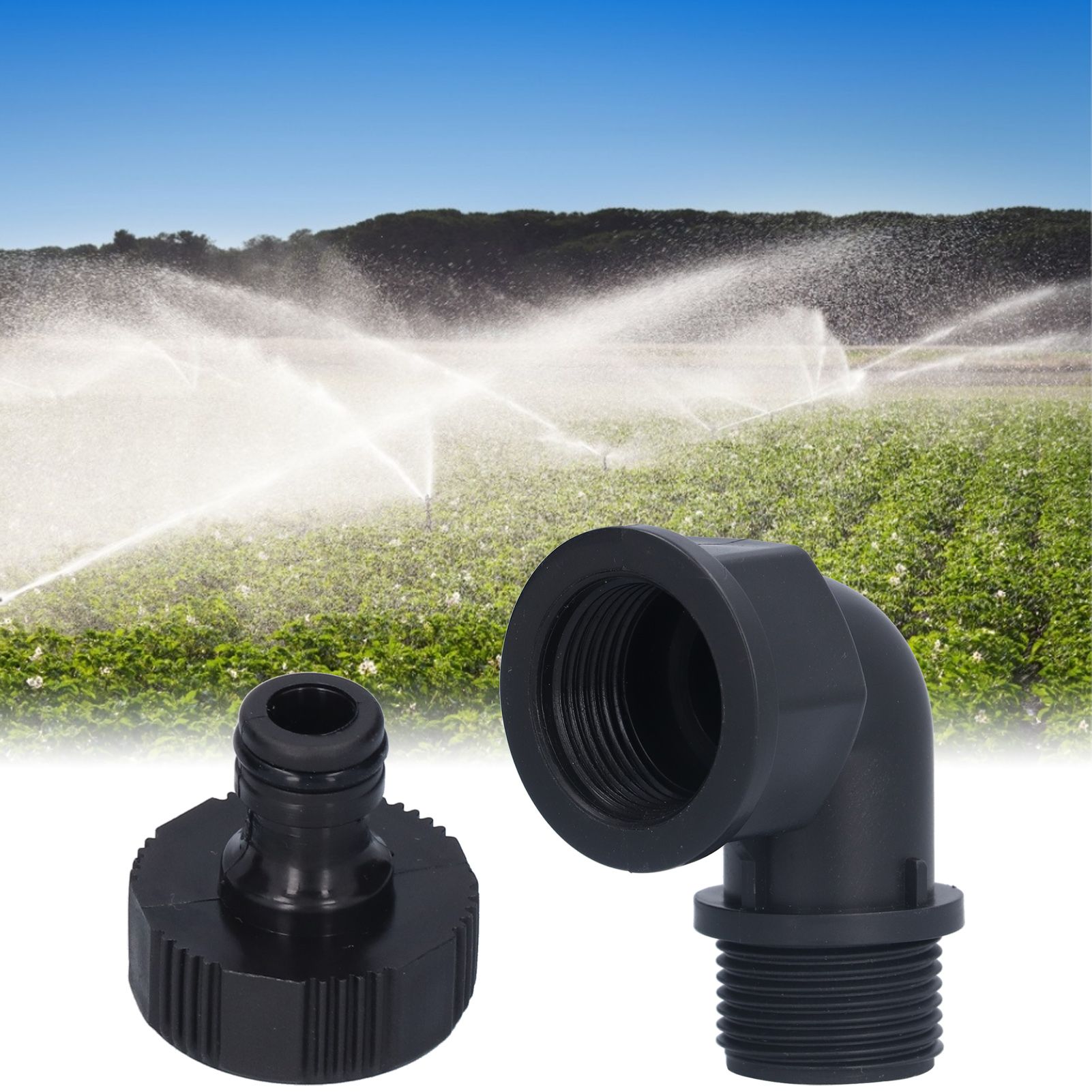 2Set Elbow Connector Durable Adaptable Hose Adapter with Nipple Connector for view 11