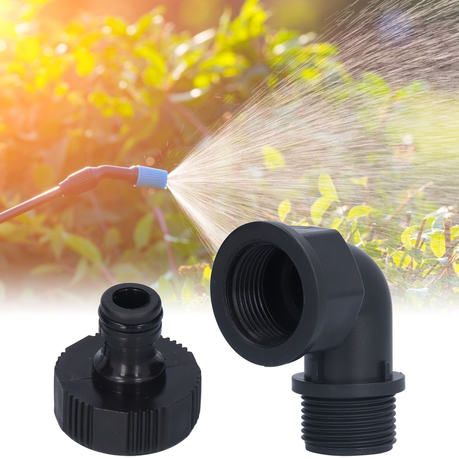 2Set Elbow Connector Durable Adaptable Hose Adapter with Nipple Connector for view 12