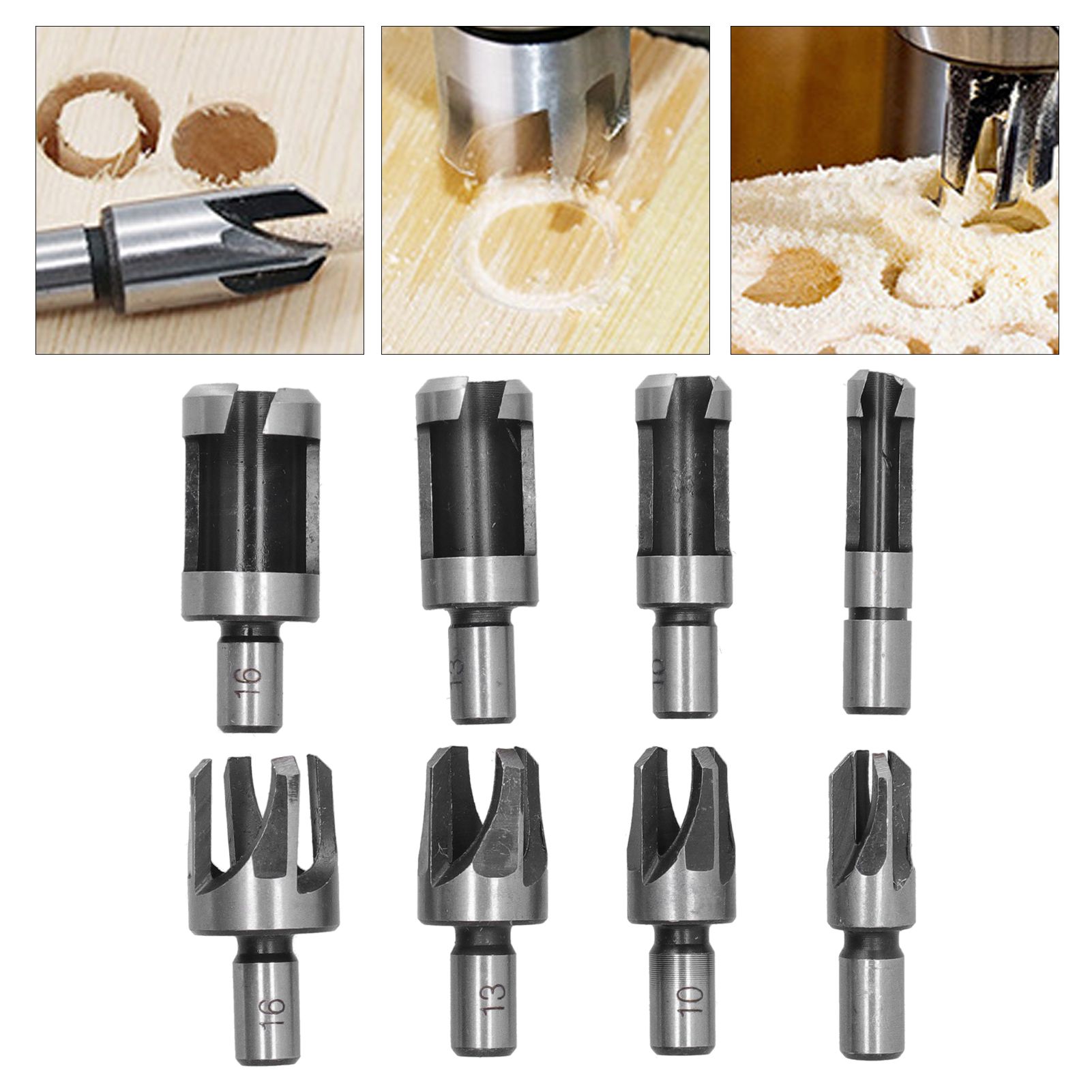 8Pcs Wood Plug Drill Bit Cutter Carbon Steel Industrial Barrel Claw Type view 11