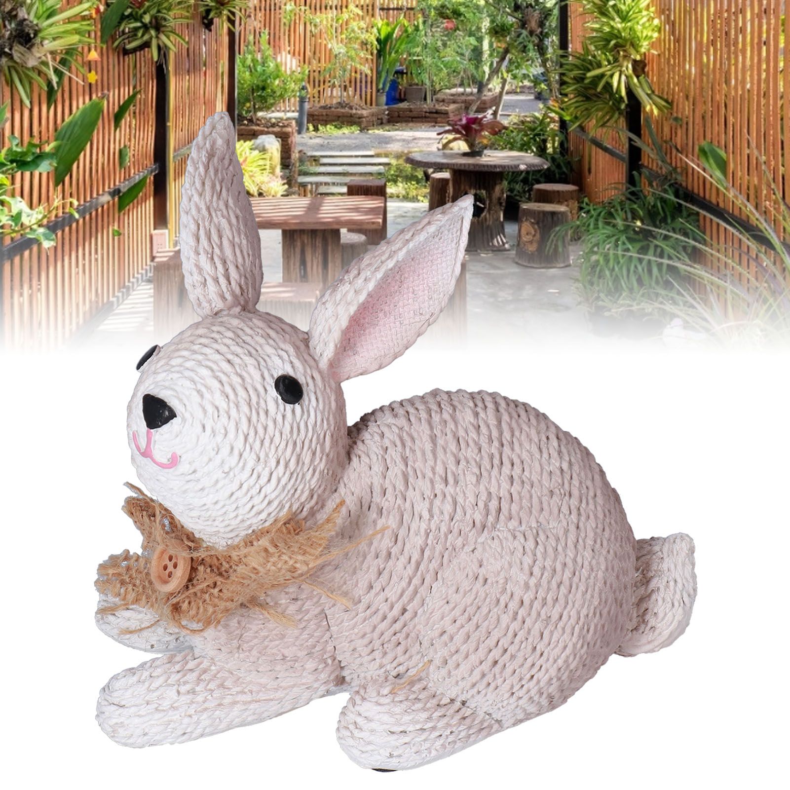 Rabbit Sculpture Simulation Resin Rabbit Ornament Environmentalliy Friendly view 12