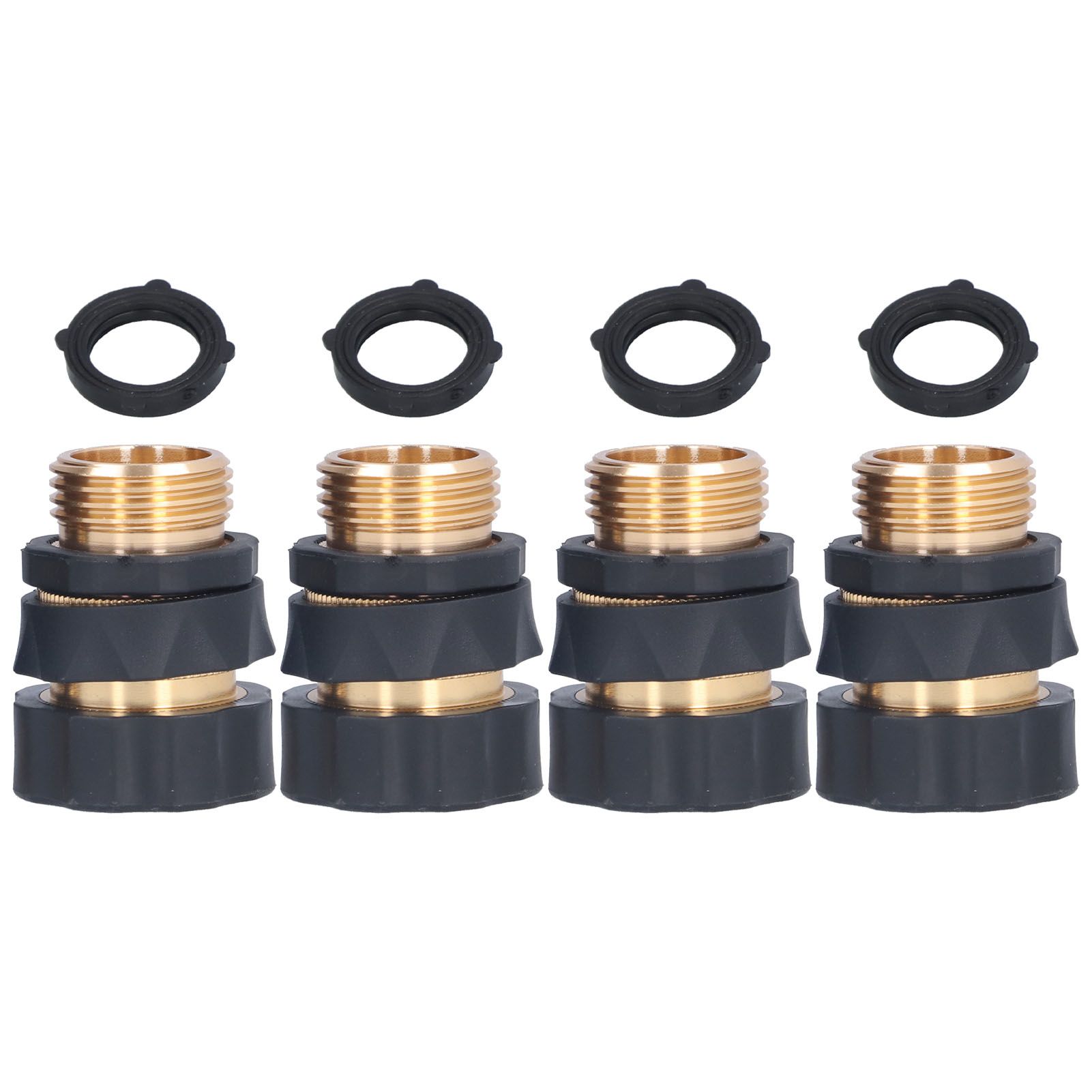 4Set Universal Hose Quick Connectors with Gaskets Brass Adapter Fittings