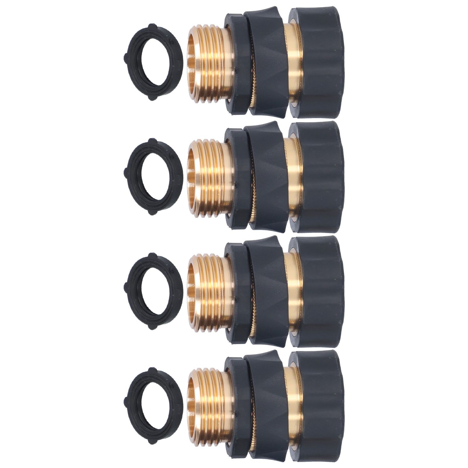4Set Universal Hose Quick Connectors with Gaskets Brass Adapter Fittings view 2