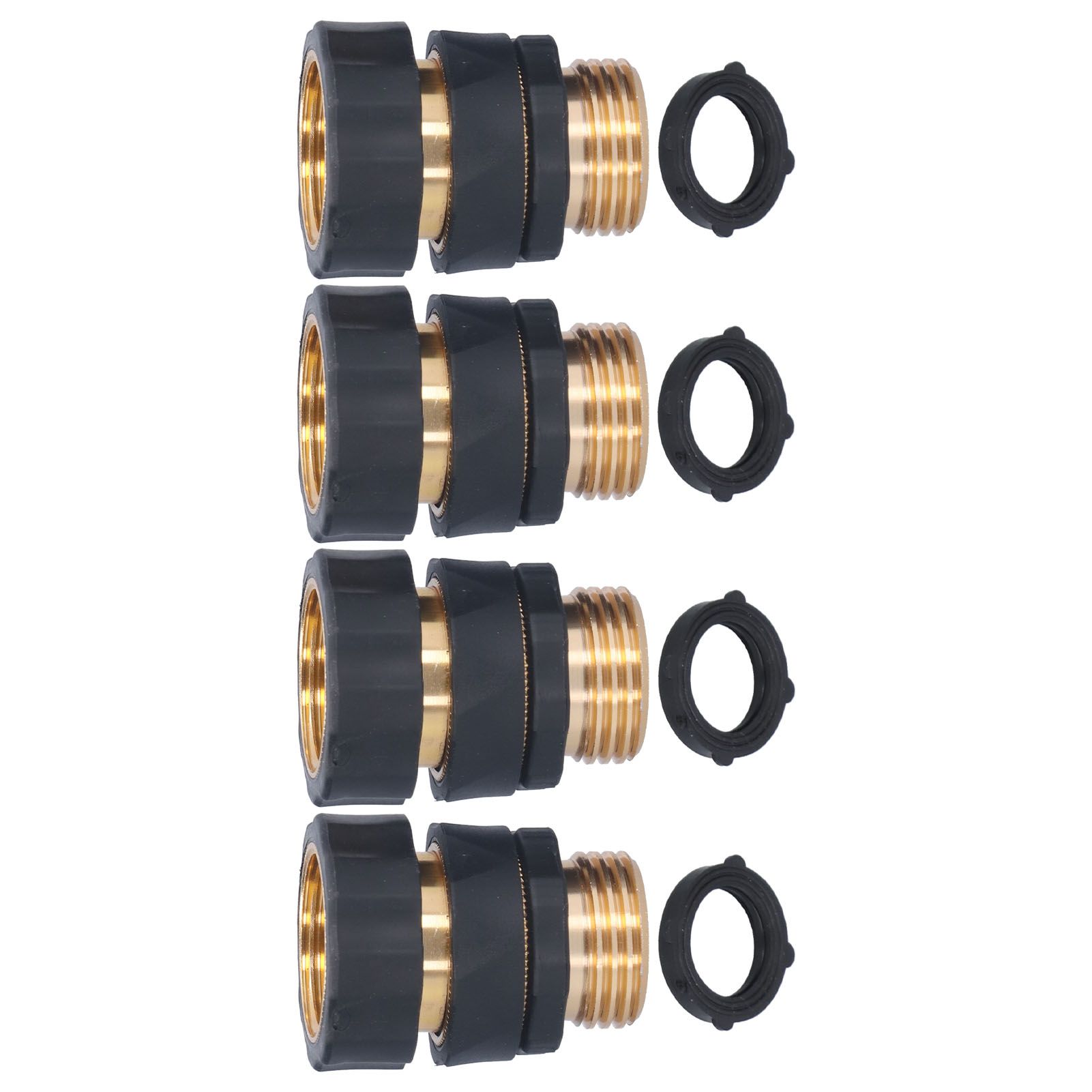 4Set Universal Hose Quick Connectors with Gaskets Brass Adapter Fittings view 5