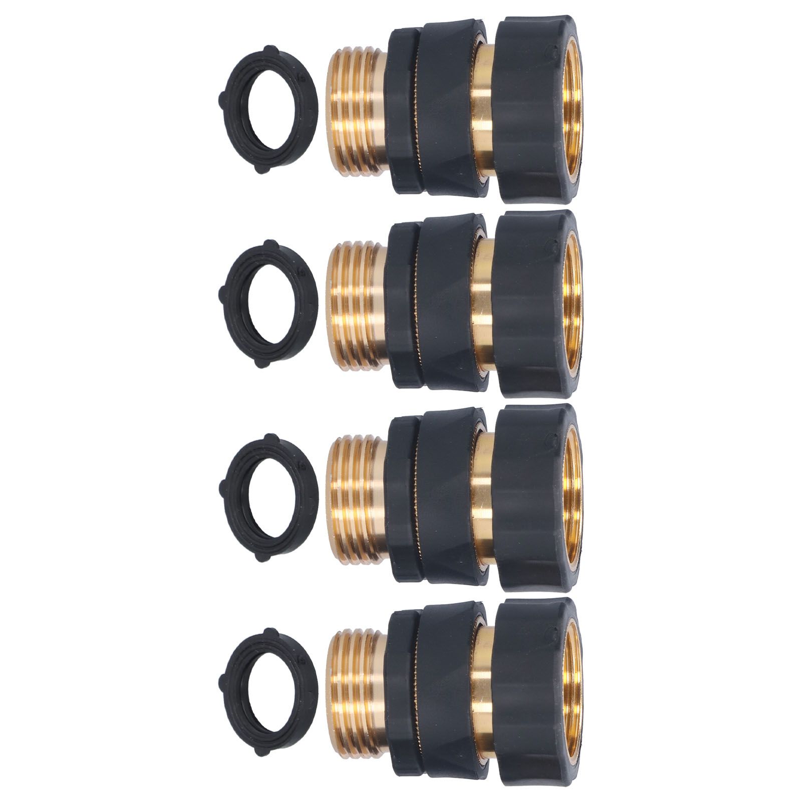 4Set Universal Hose Quick Connectors with Gaskets Brass Adapter Fittings view 6