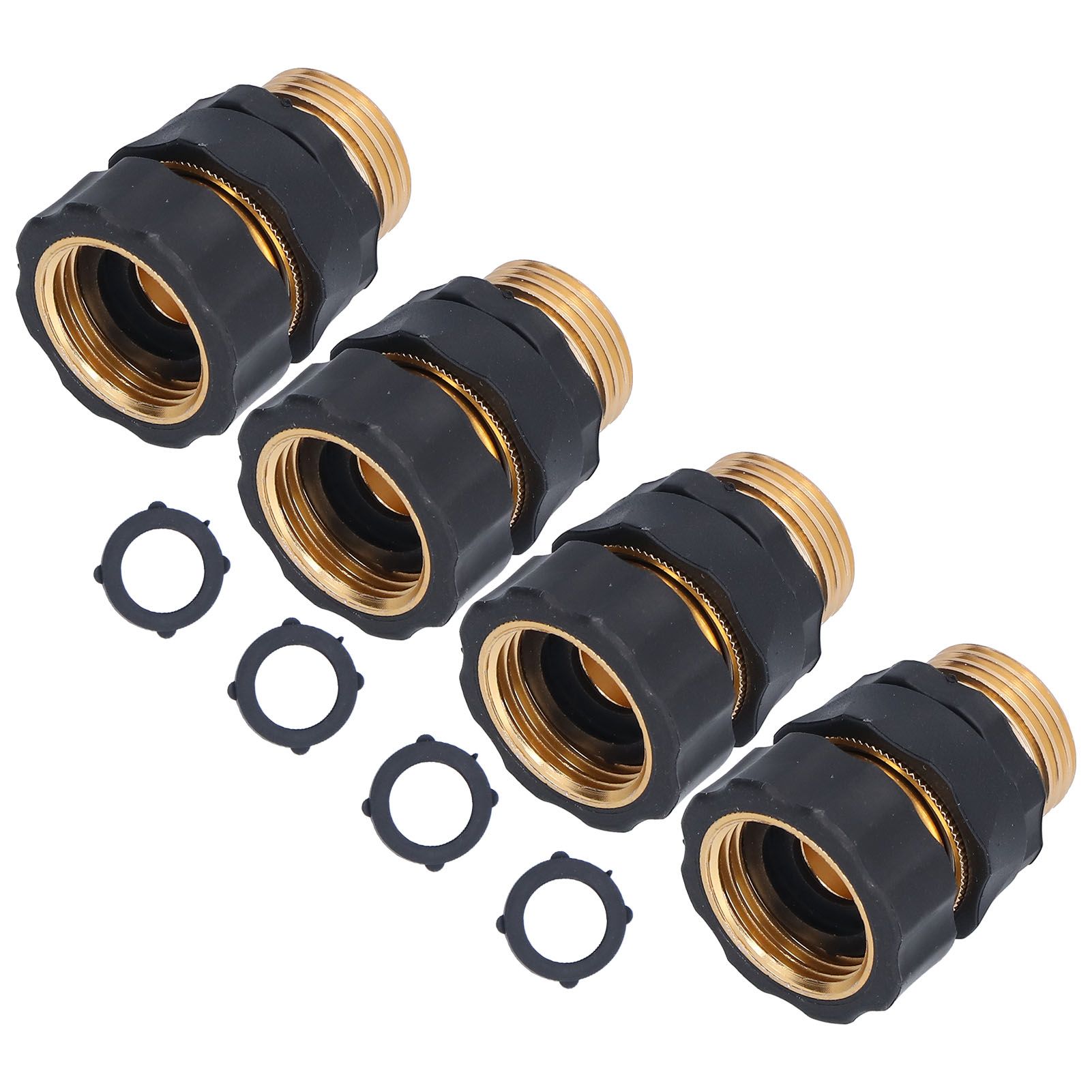 4Set Universal Hose Quick Connectors with Gaskets Brass Adapter Fittings view 7