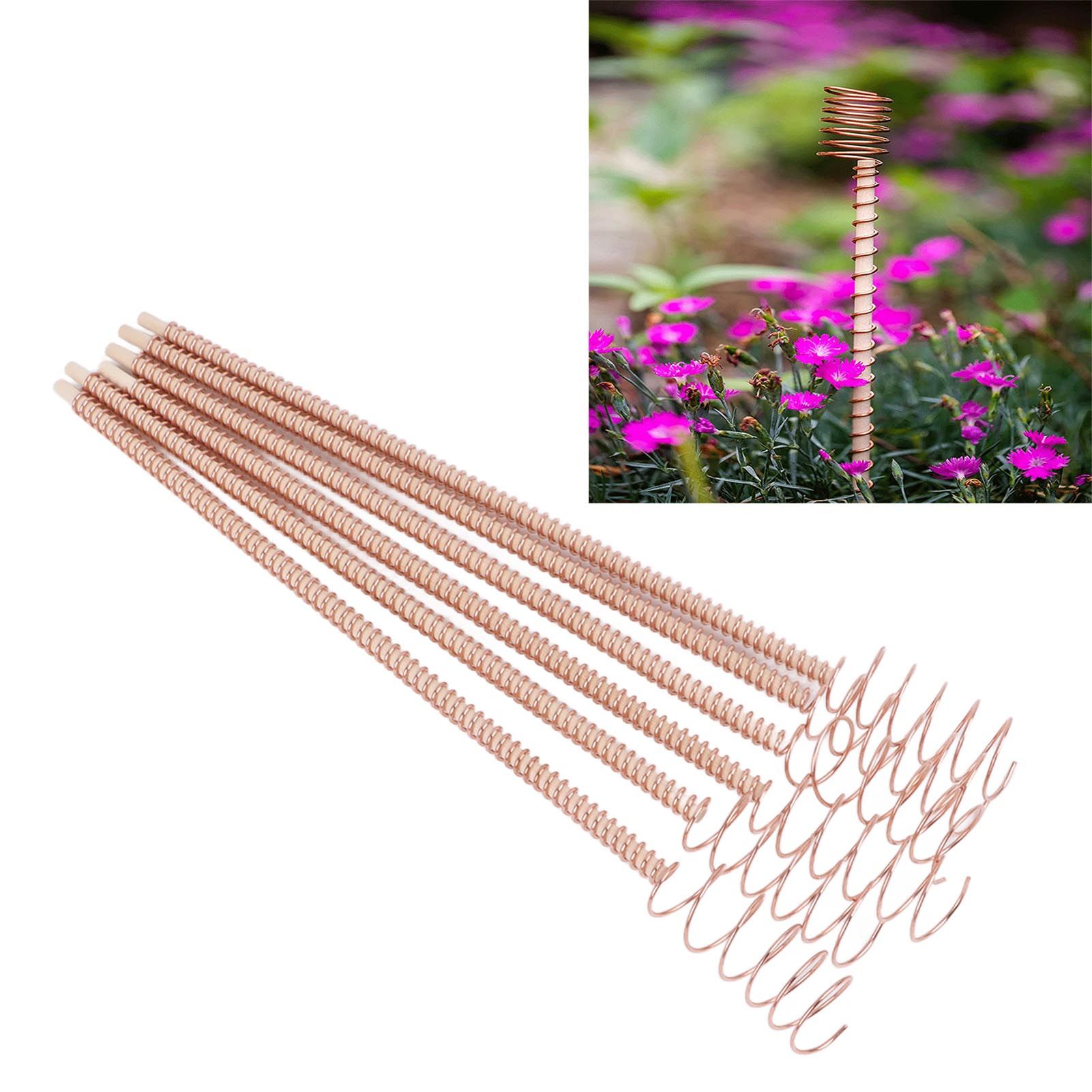 6PCS Electroculture Plant Stakes 12 Inch Natural Wood Stake Wrapped with Pure view 11