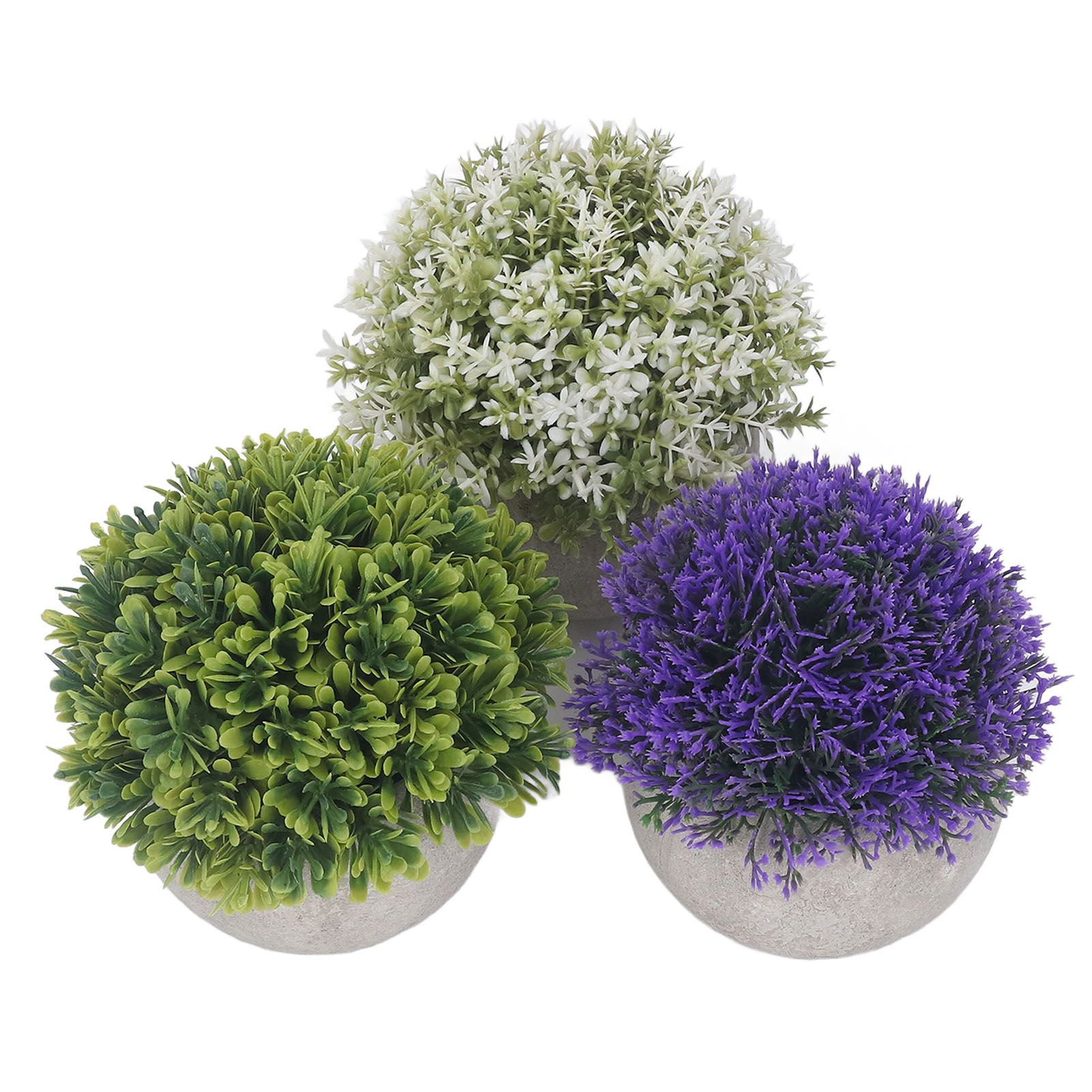 3PCS Artificial Potted Plant Fake Plants Realistic Round Base Long Lasting view 2