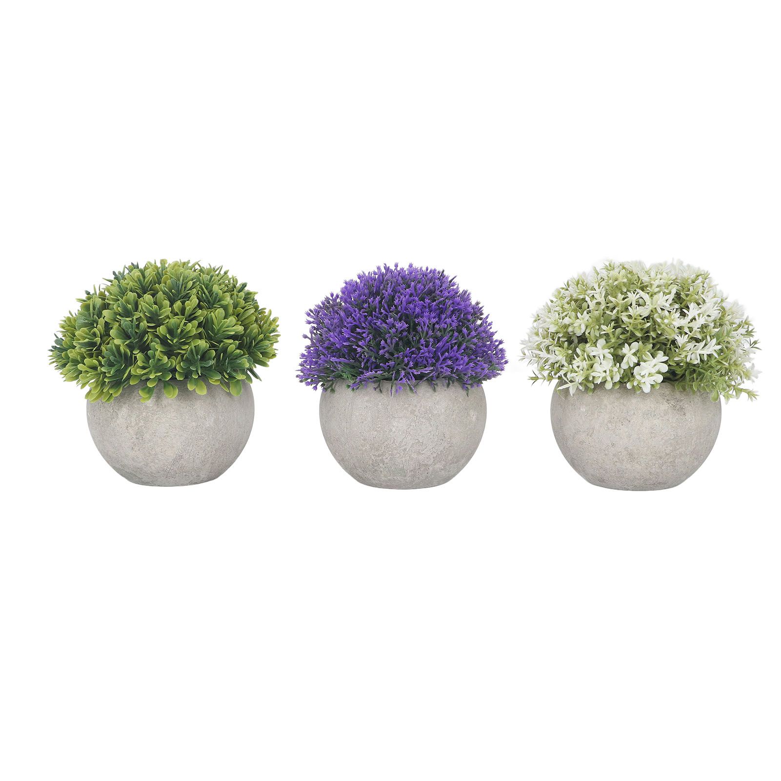 3PCS Artificial Potted Plant Fake Plants Realistic Round Base Long Lasting view 4