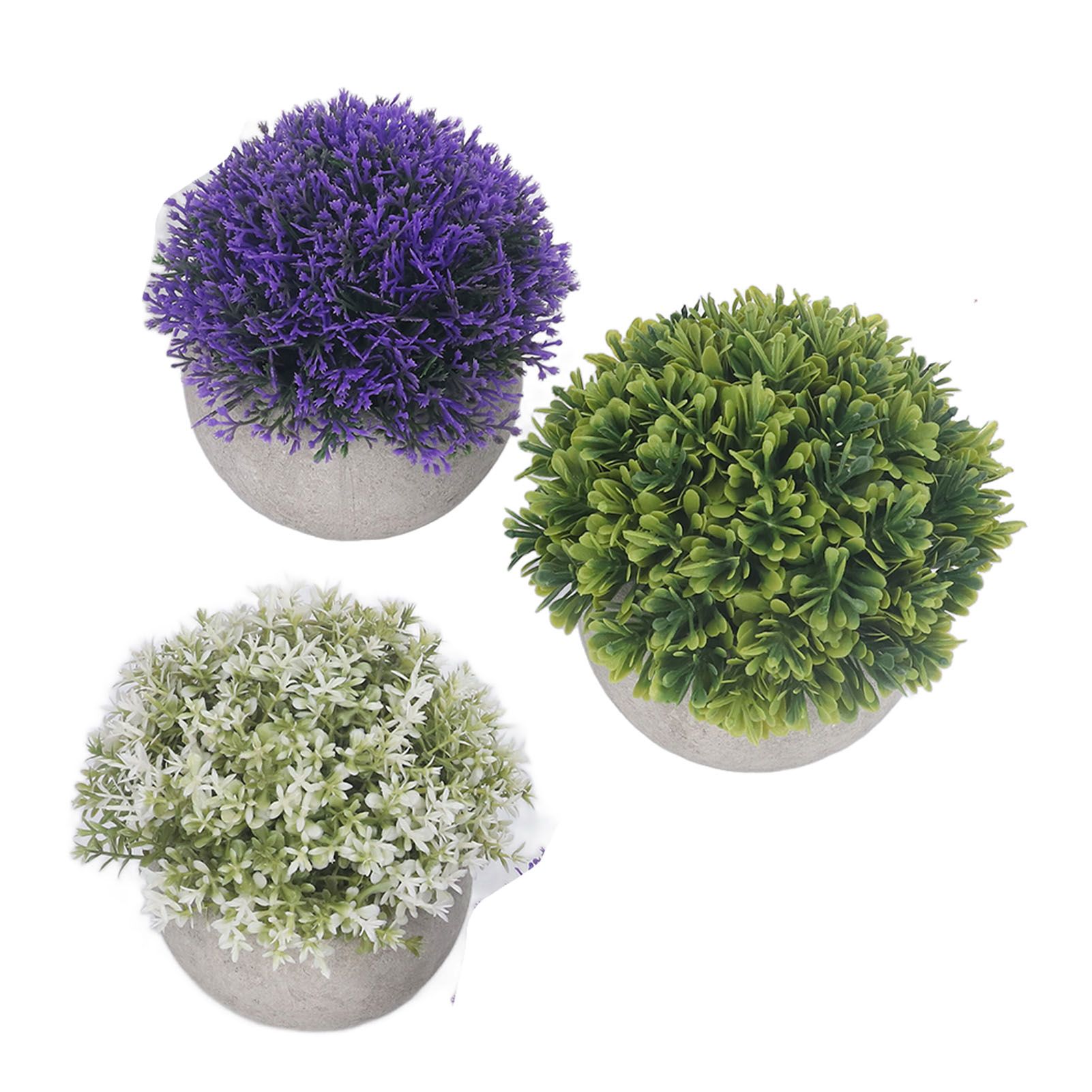 3PCS Artificial Potted Plant Fake Plants Realistic Round Base Long Lasting view 5