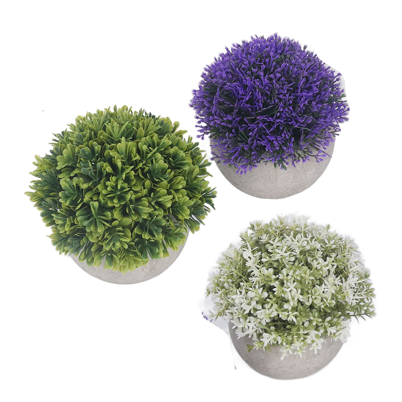 3PCS Artificial Potted Plant Fake Plants Realistic Round Base Long Lasting view 6