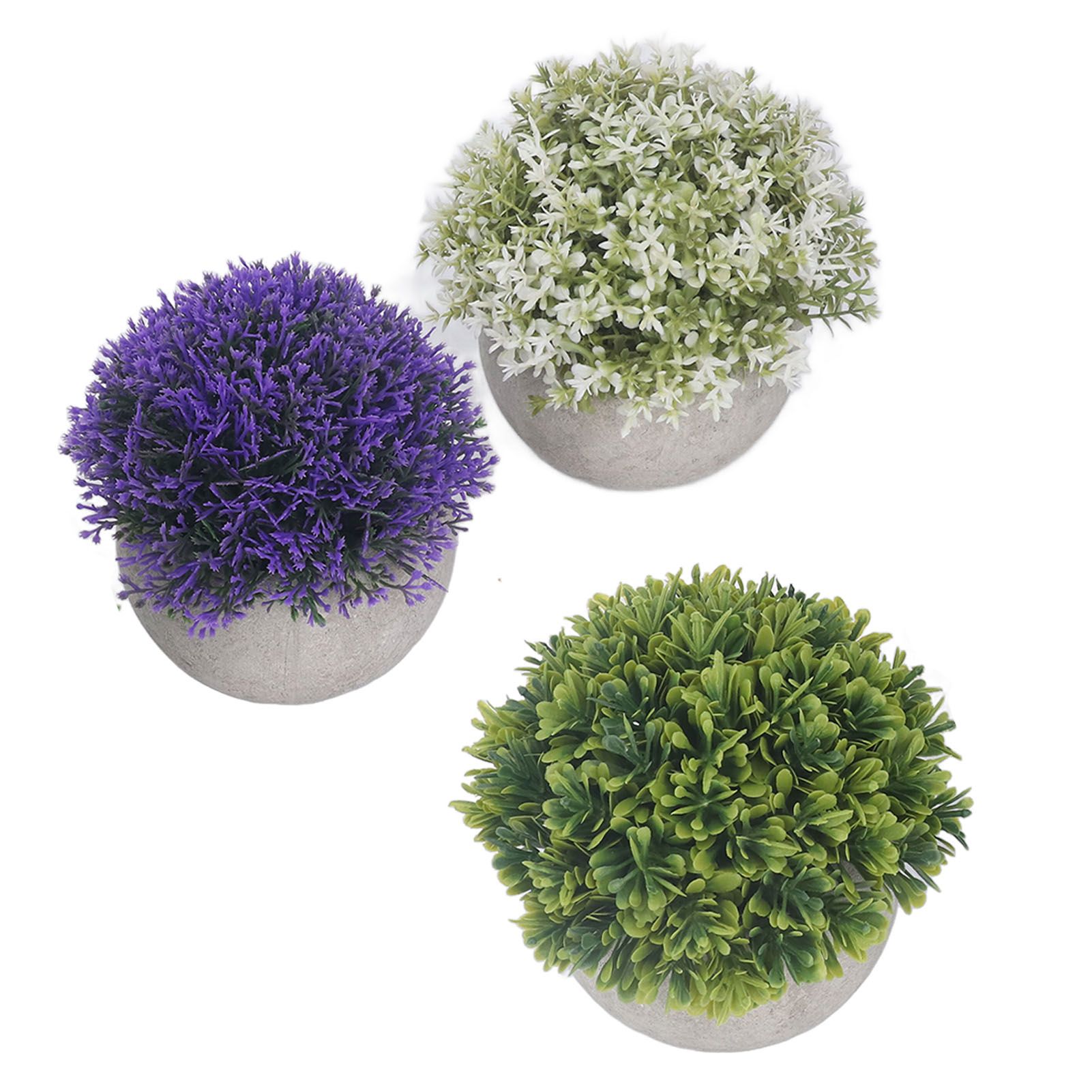 3PCS Artificial Potted Plant Fake Plants Realistic Round Base Long Lasting view 7