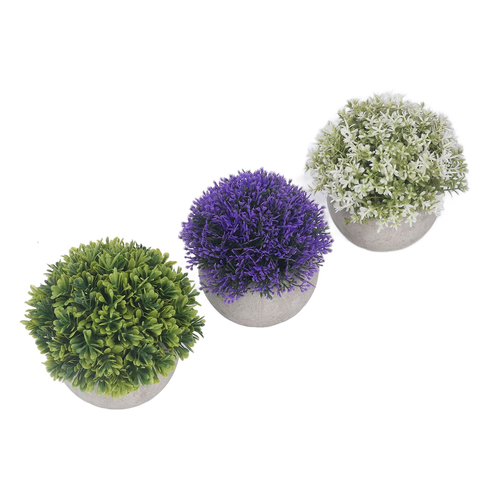 3PCS Artificial Potted Plant Fake Plants Realistic Round Base Long Lasting view 9