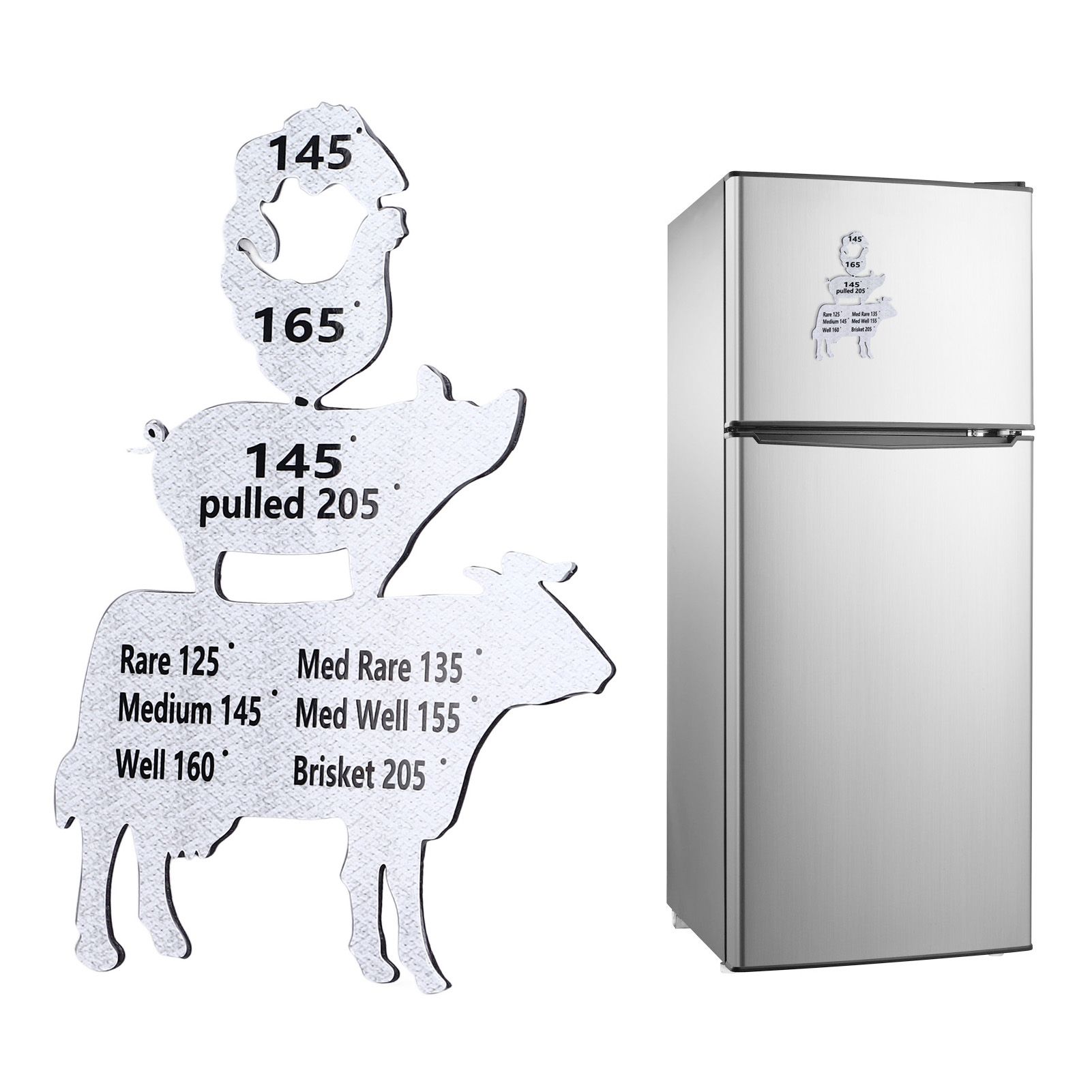 Meat Temperature Magnet Animal Internal Temperature Guide Acrylic Beef Pork view 12