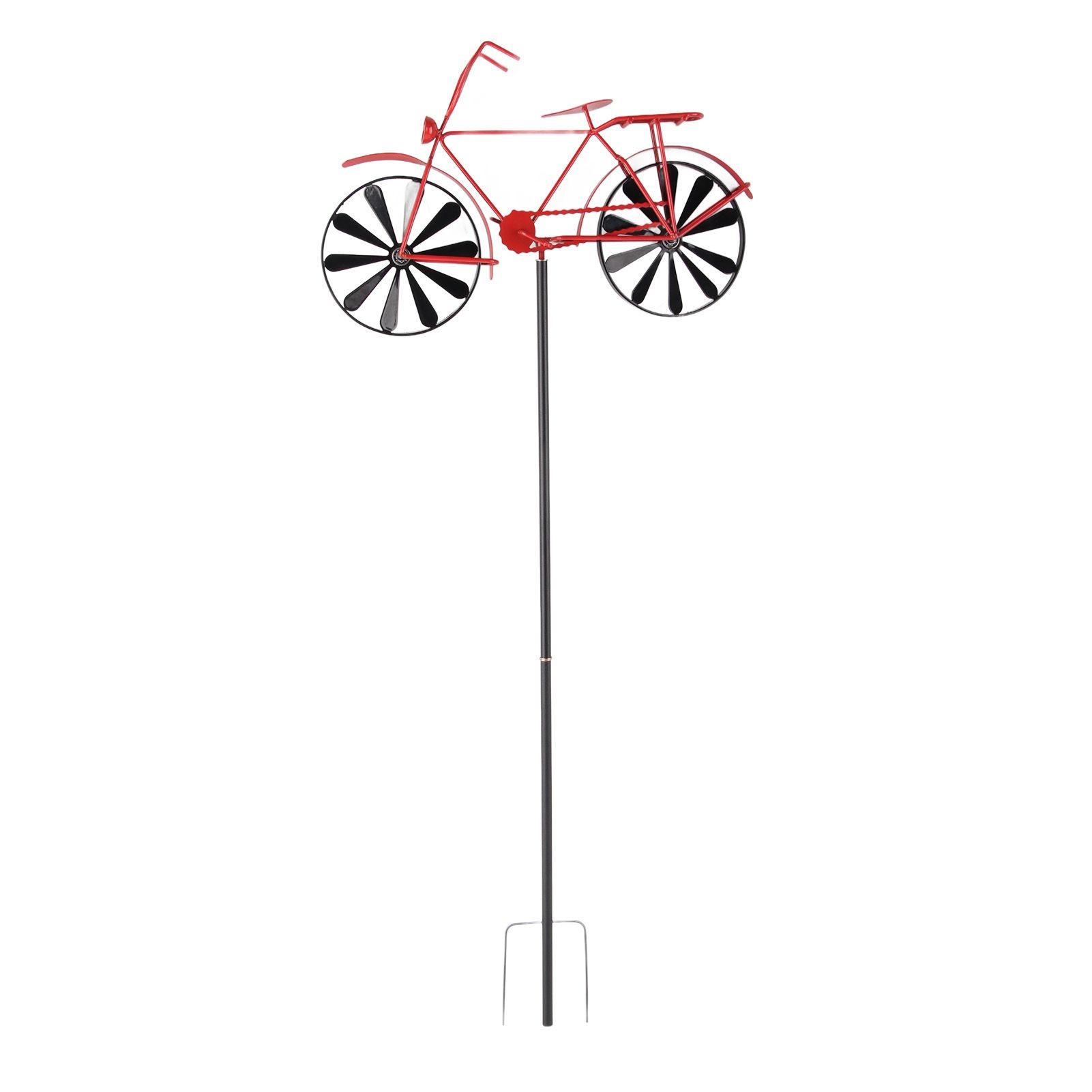 Bike Wind Spinners Vintage Bicycle Metal Wind Spinner Vintage Style Stake view 2