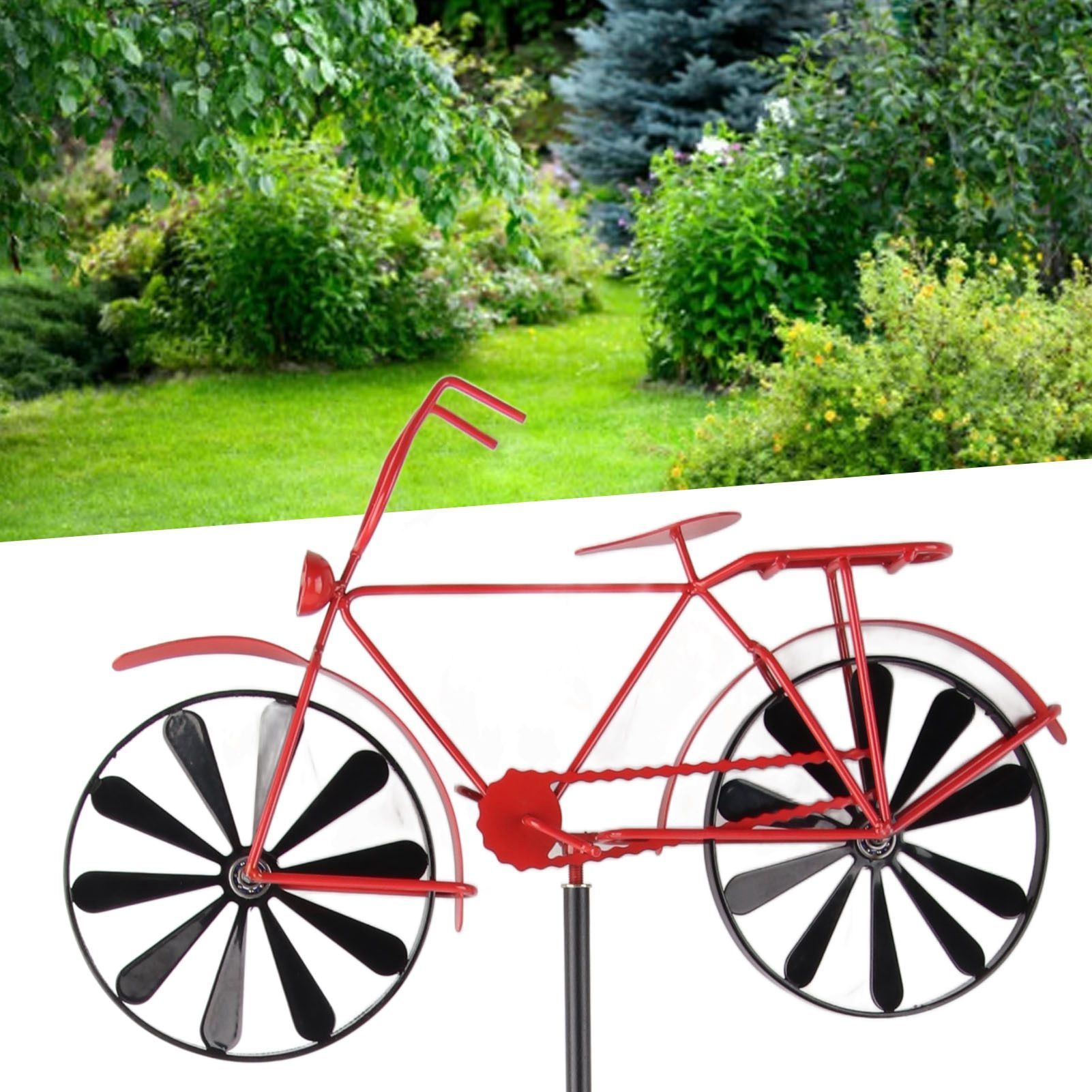 Bike Wind Spinners Vintage Bicycle Metal Wind Spinner Vintage Style Stake view 12
