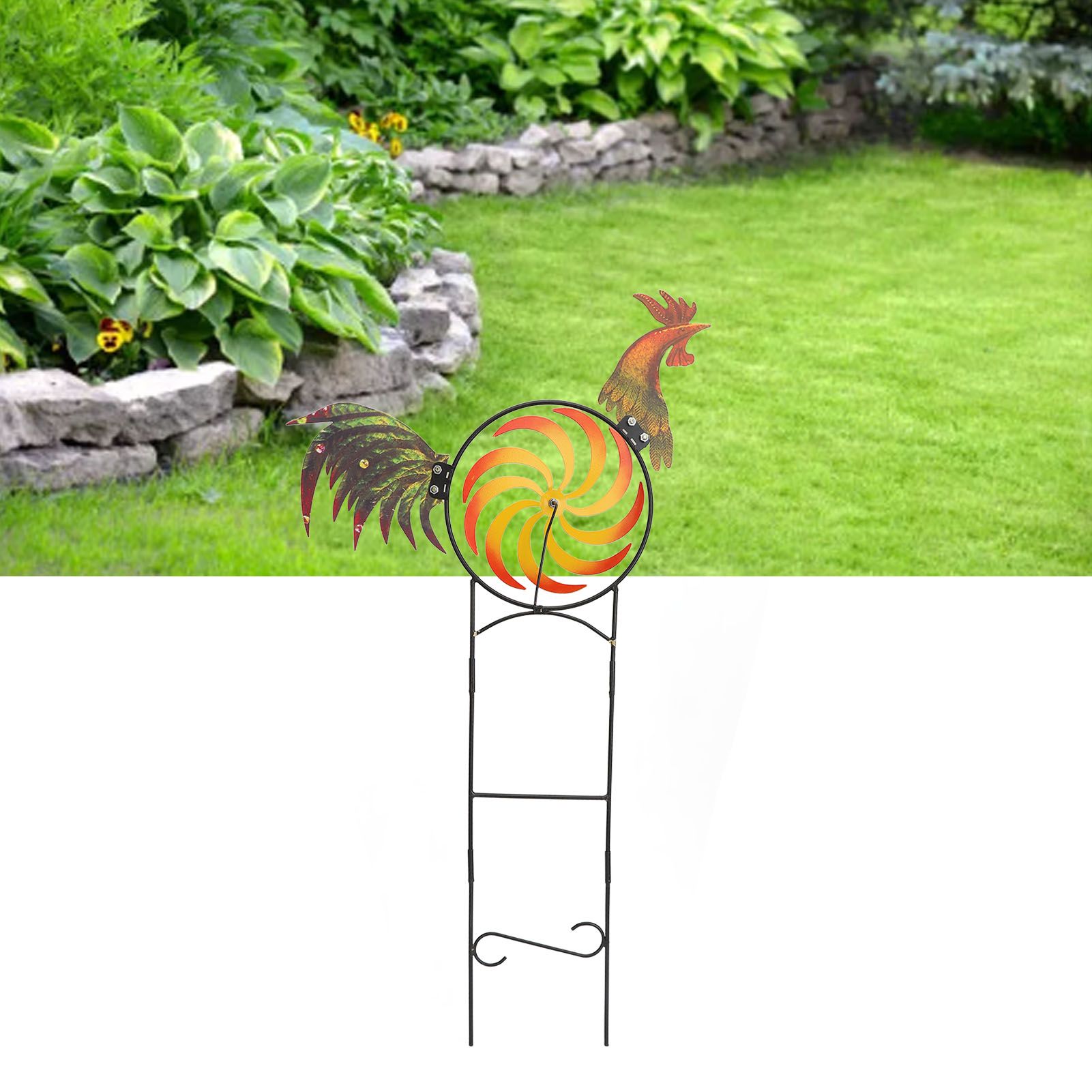 Rooster Wind Spinner Metal Iron Windmill Decorative Cock Wind Sculpture for view 11