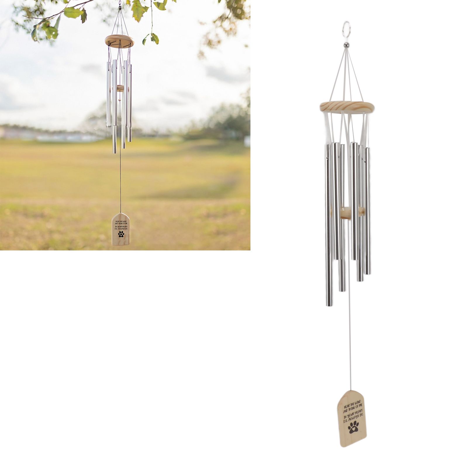 Pet Memorial Wind Chimes Wooden Outdoor Sympathy Wind Chimes Dog Memorial view 12