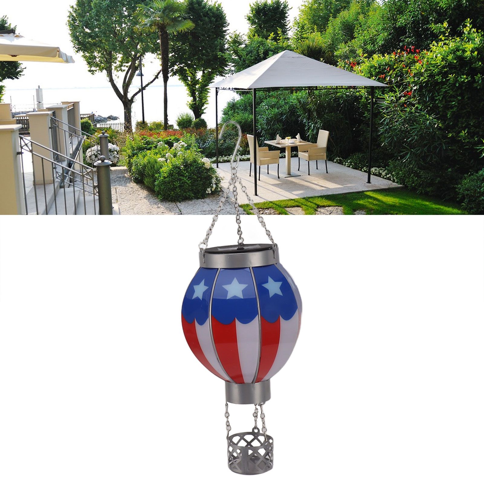 Solar Lantern Hot Air Balloon Eco Friendly Warm Lighting Hanging Lights for view 12