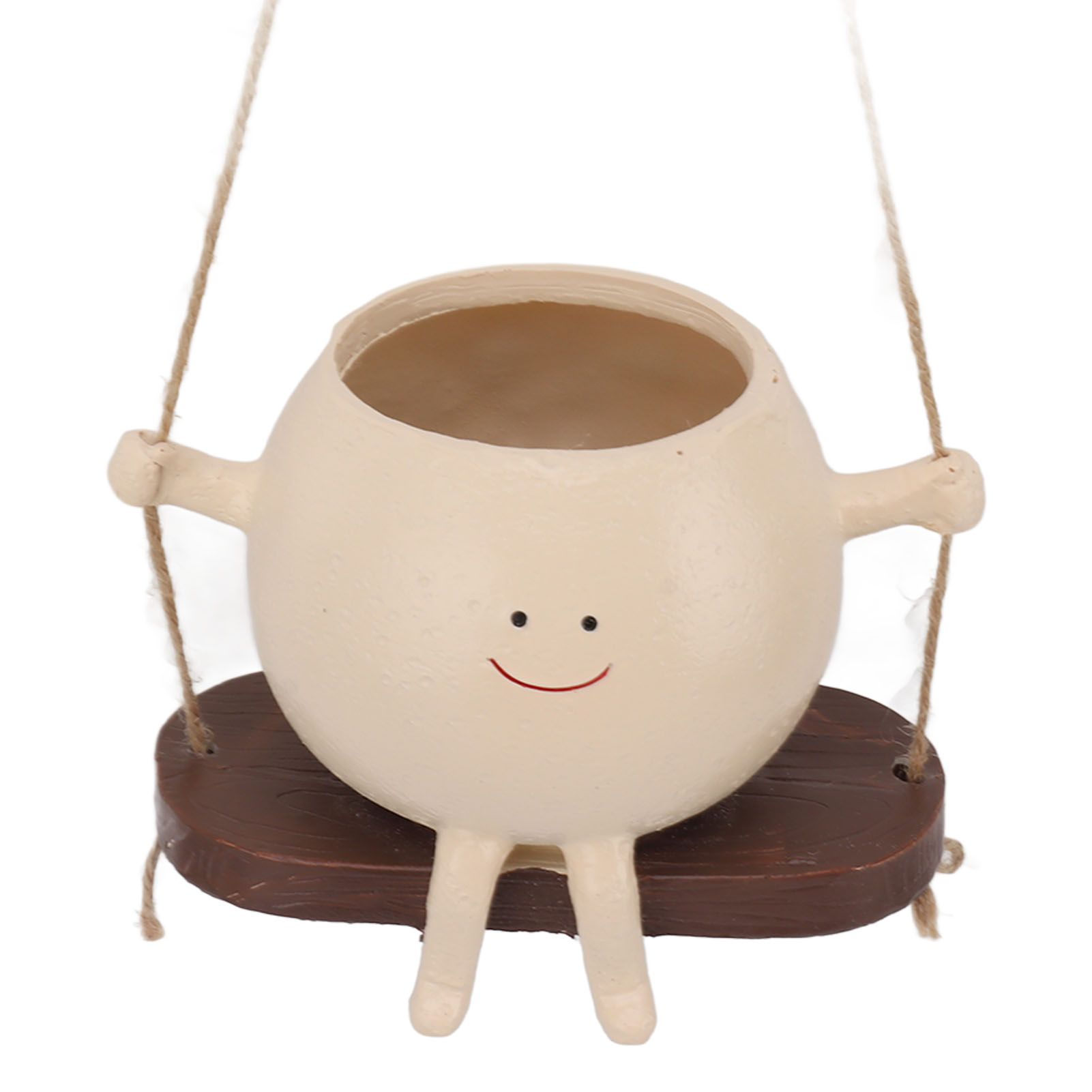 Swing Face Planter Pot Exquisite Lovely Unique Resin Hanging Planter with Rope view 10
