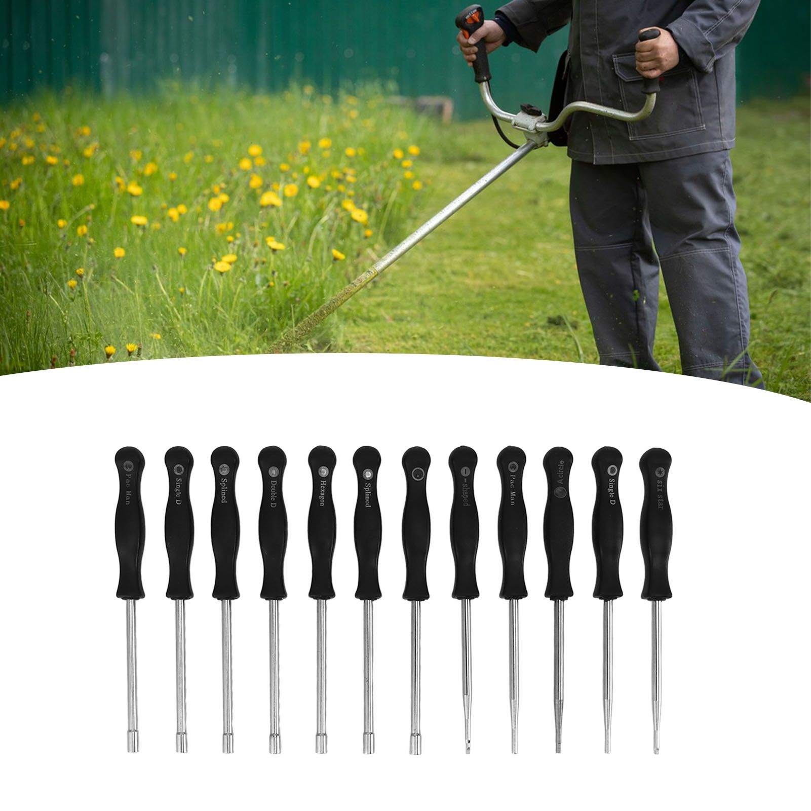 Carburator Adjusting Kit with 12 Screwdrivers 1 String Steel Brush Comfort view 11
