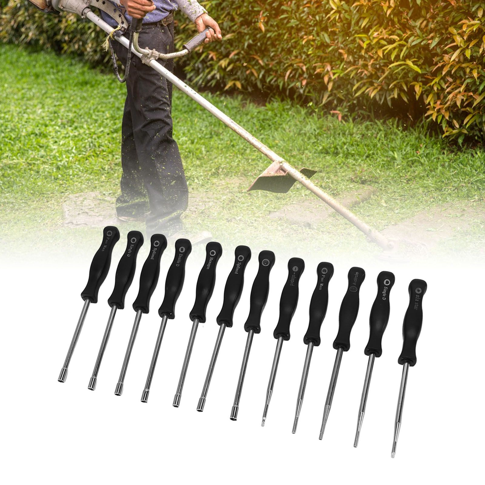 Carburator Adjusting Kit with 12 Screwdrivers 1 String Steel Brush Comfort view 12