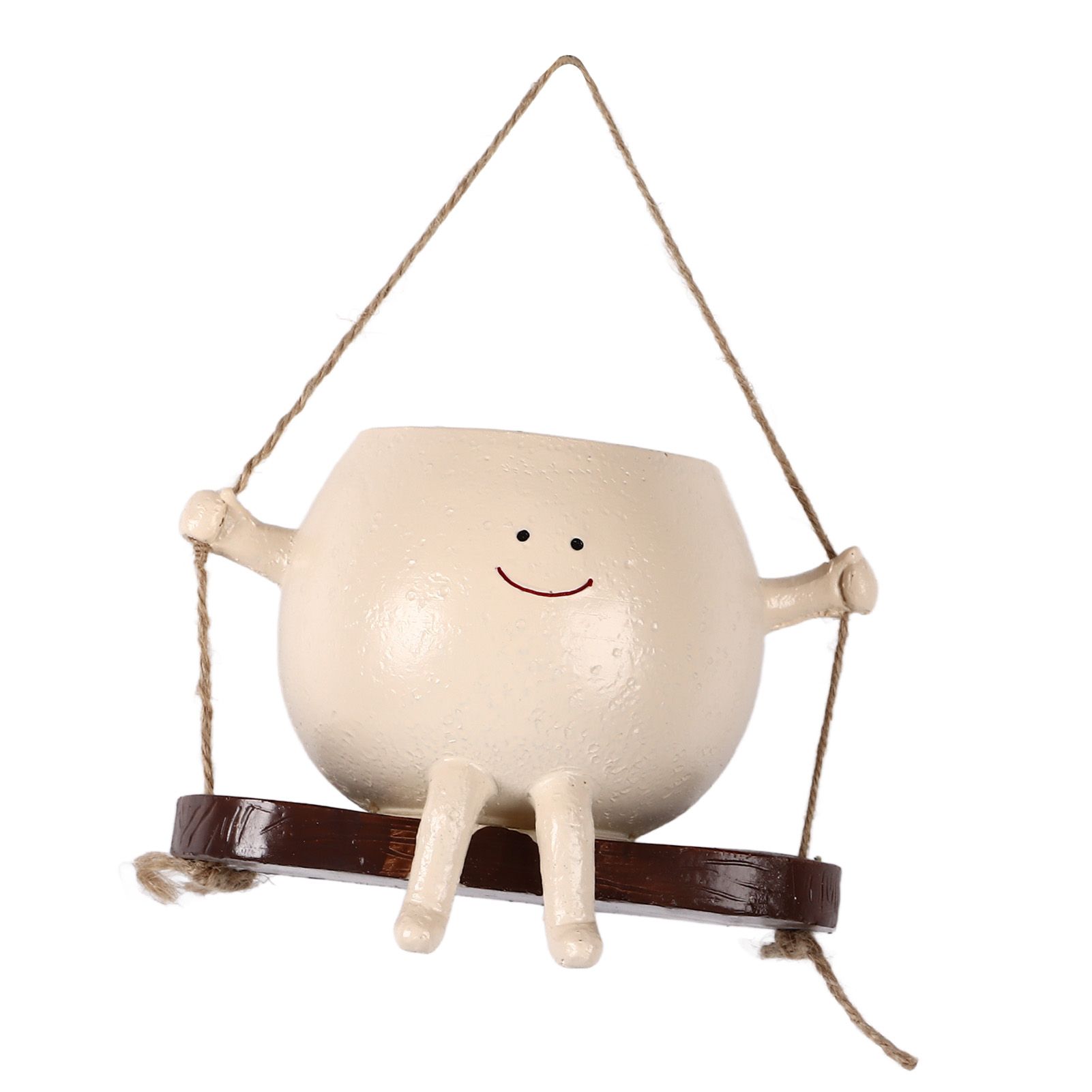 Swing Face Planter Resin Wall Hanging Head Planter Smiling Face Succulent view 2