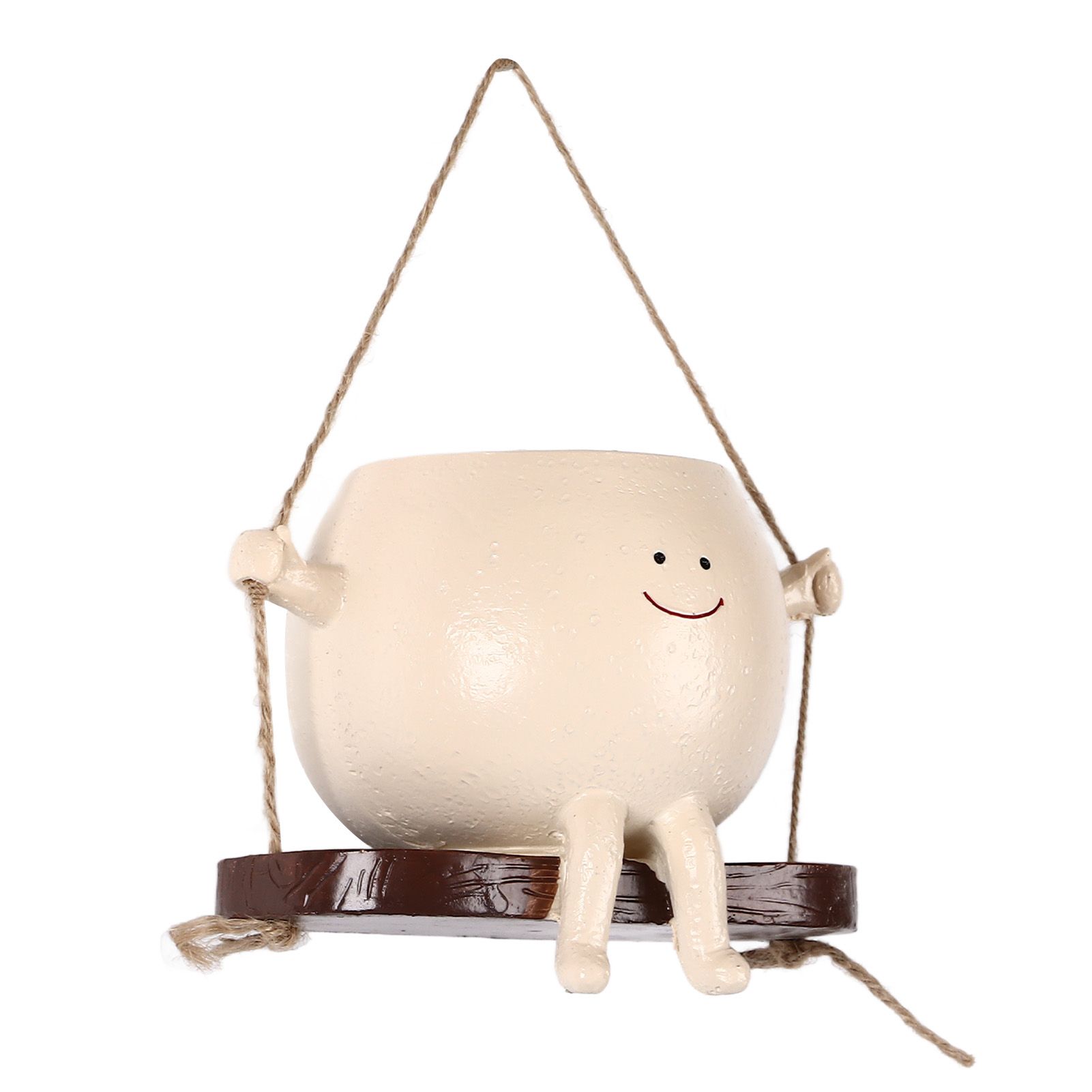 Swing Face Planter Resin Wall Hanging Head Planter Smiling Face Succulent view 3