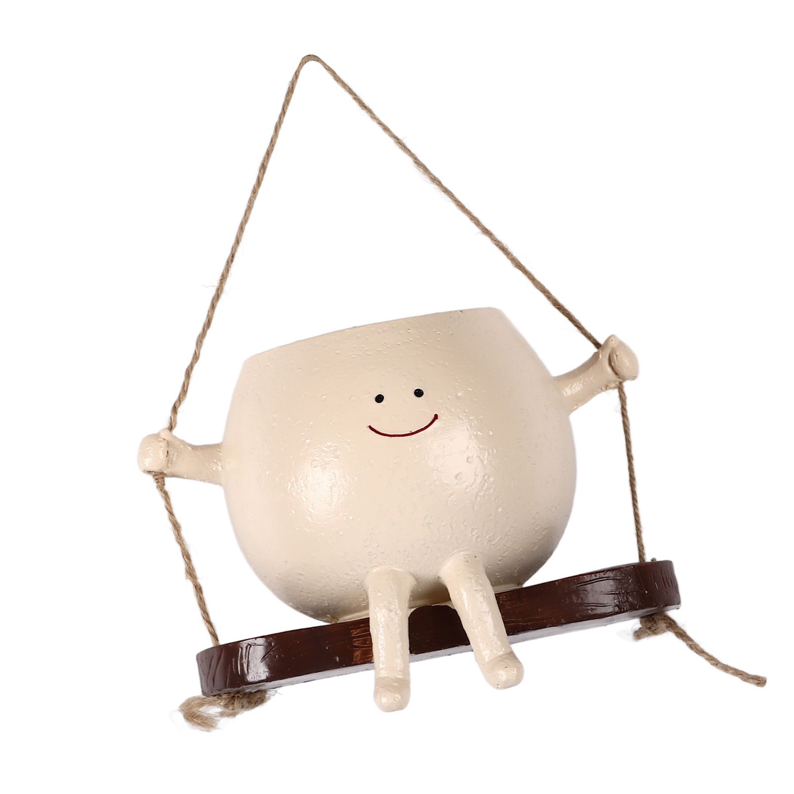 Swing Face Planter Resin Wall Hanging Head Planter Smiling Face Succulent view 4
