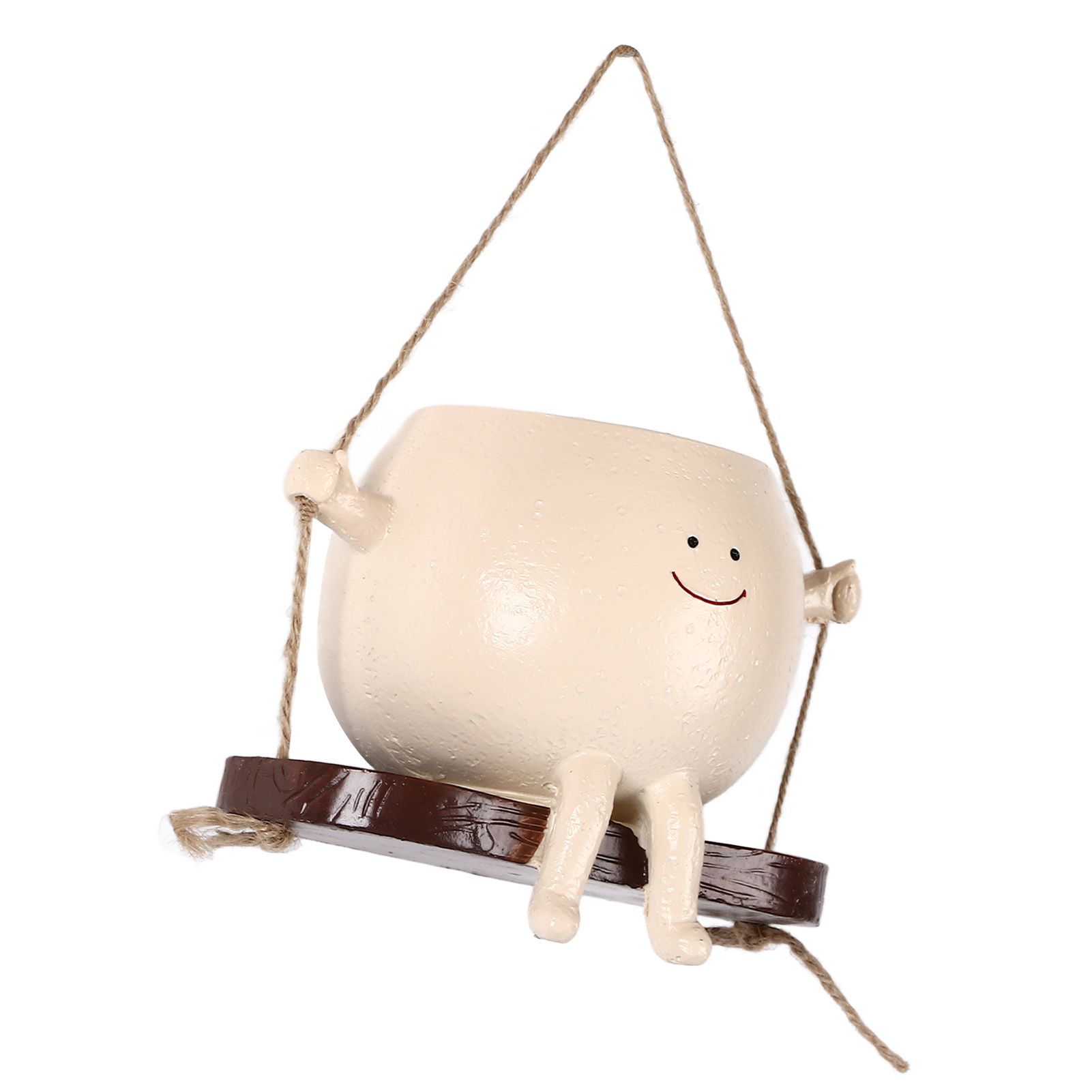 Swing Face Planter Resin Wall Hanging Head Planter Smiling Face Succulent view 5