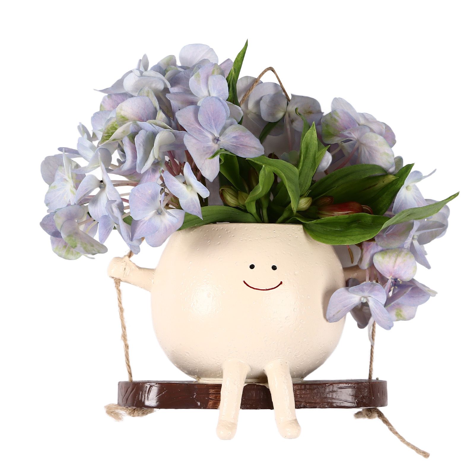 Swing Face Planter Resin Wall Hanging Head Planter Smiling Face Succulent view 7