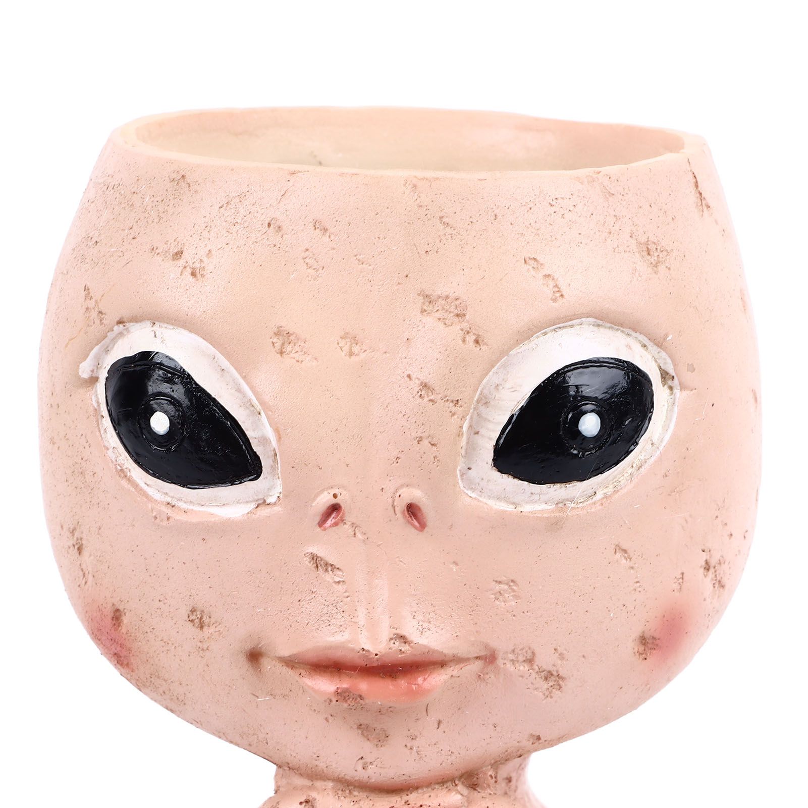 Head Planter Resin Unique Succulent Flower Pot Open Eyed Alien Face Planter view 14