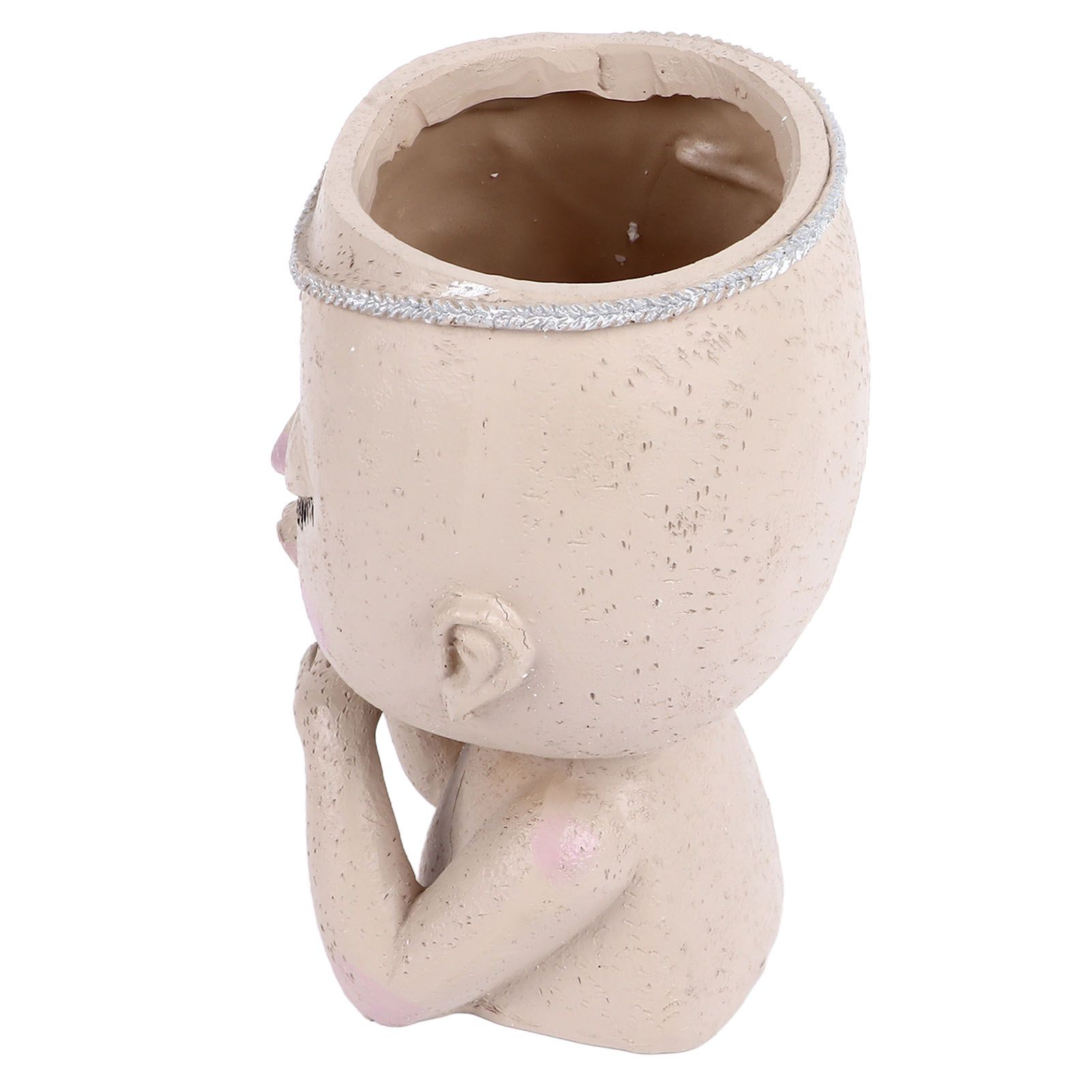 Face Flower Pot Head Planter Pot Succulent Planter Cute Resin Cactus Planter view 3