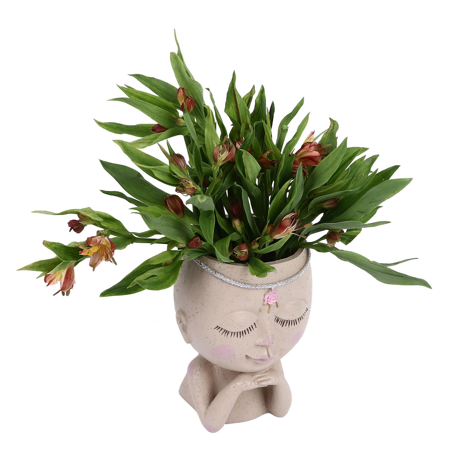 Face Flower Pot Head Planter Pot Succulent Planter Cute Resin Cactus Planter view 7