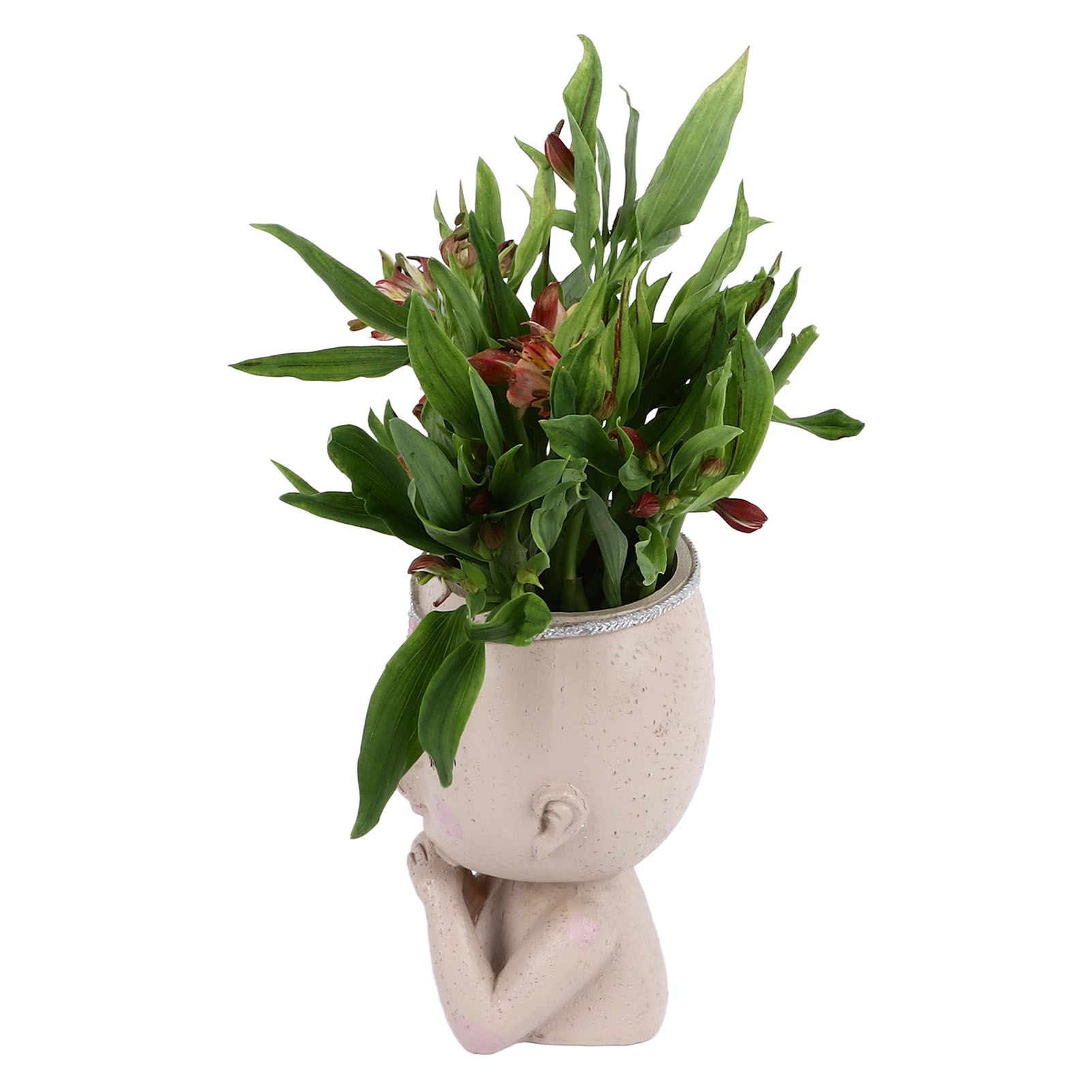 Face Flower Pot Head Planter Pot Succulent Planter Cute Resin Cactus Planter view 9