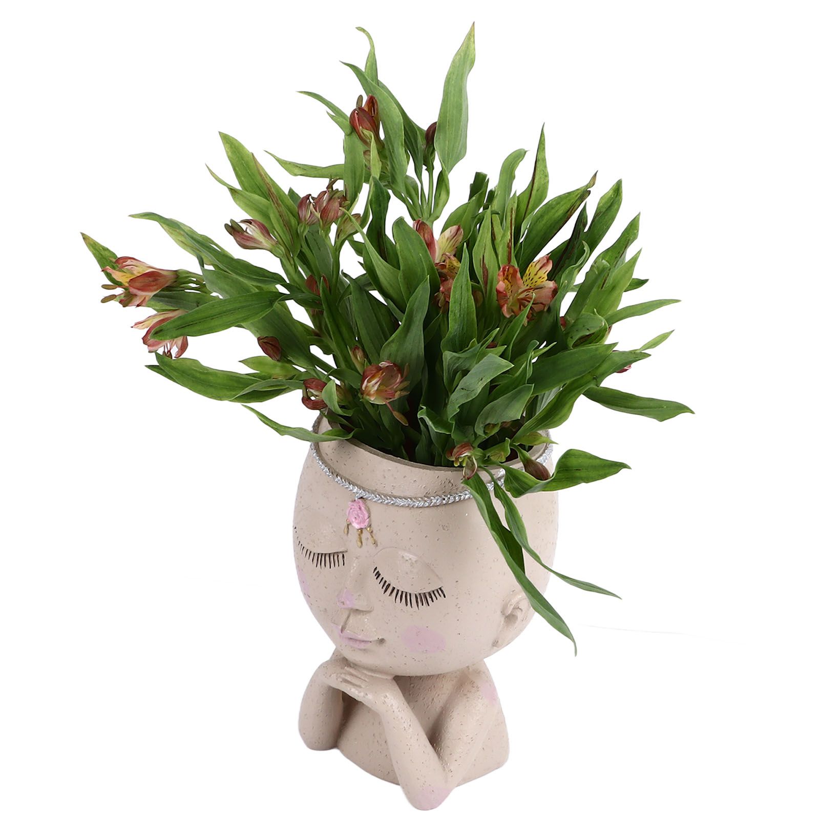 Face Flower Pot Head Planter Pot Succulent Planter Cute Resin Cactus Planter view 13