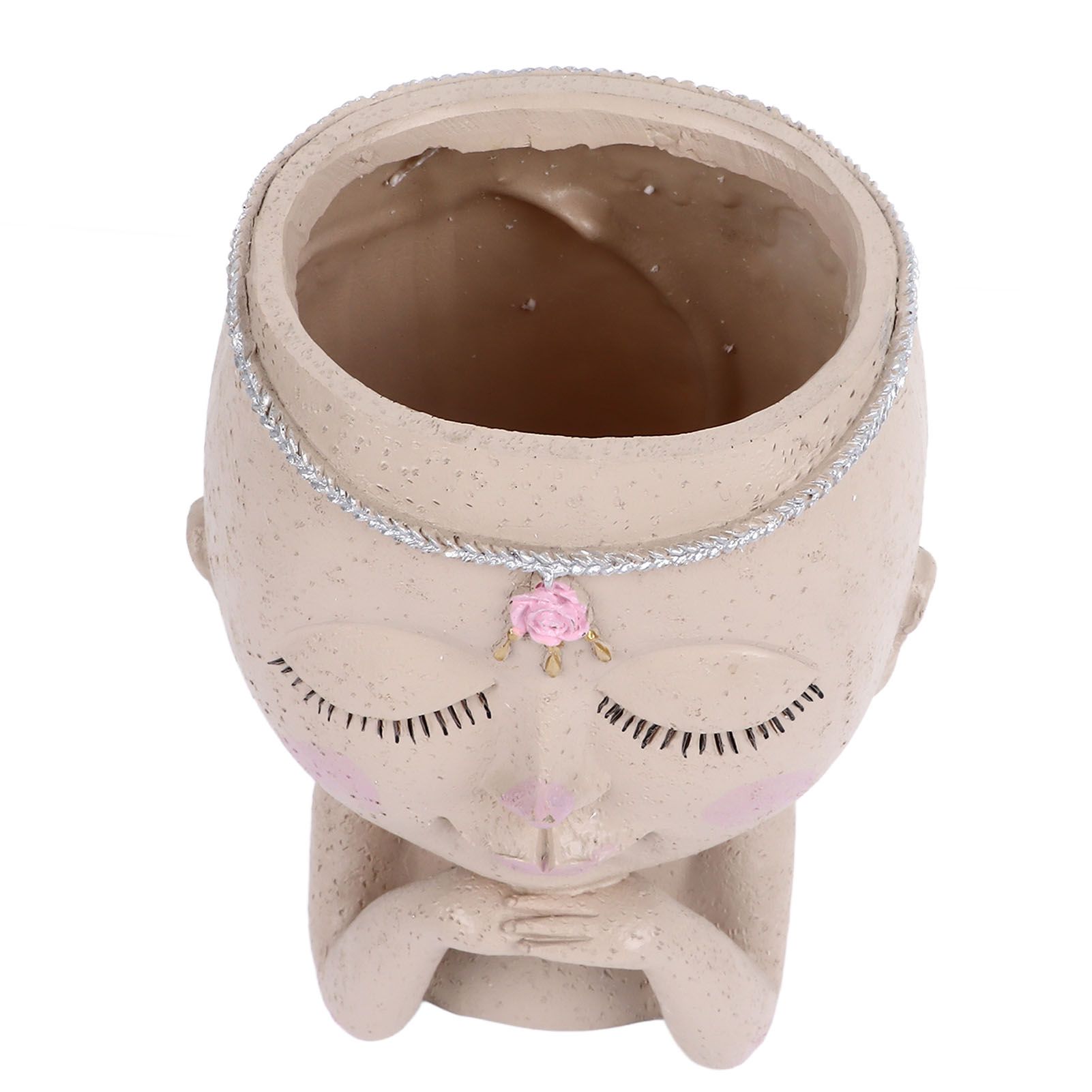 Face Flower Pot Head Planter Pot Succulent Planter Cute Resin Cactus Planter view 14