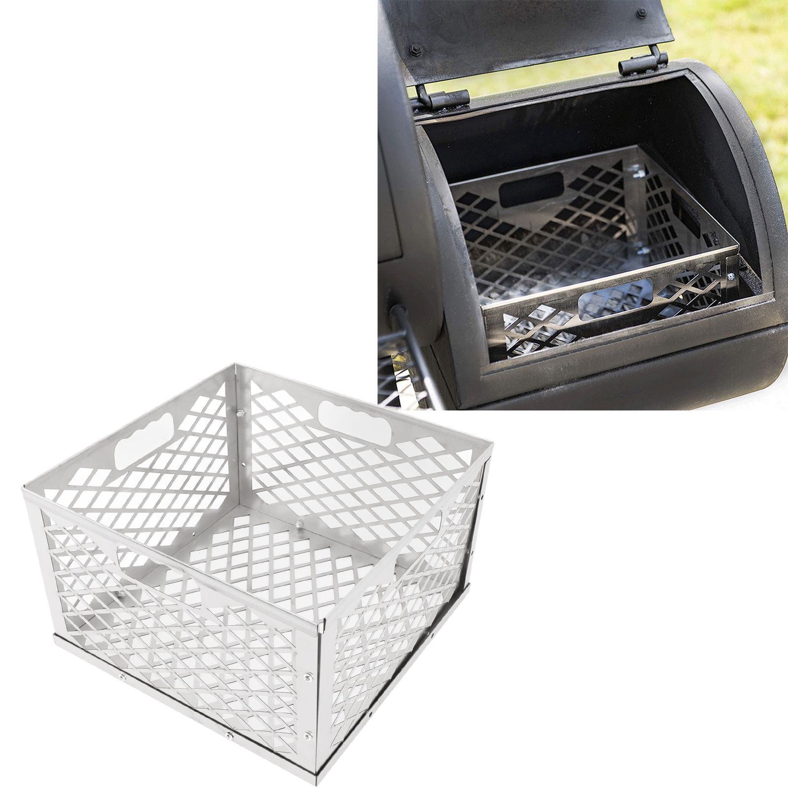 Charcoal Basket Detachable Design Portable Rugged Durable Stainless Steel view 11