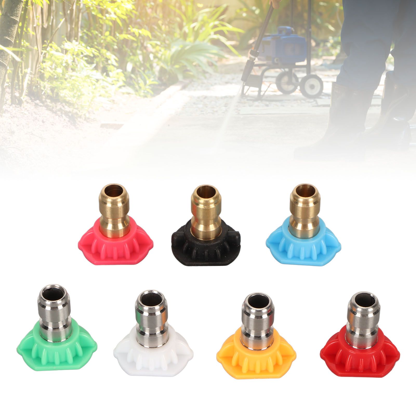 High Pressure Water Gun Nozzle 1/4 Inch 7 Colors Fan Shaped Multifunctional view 11