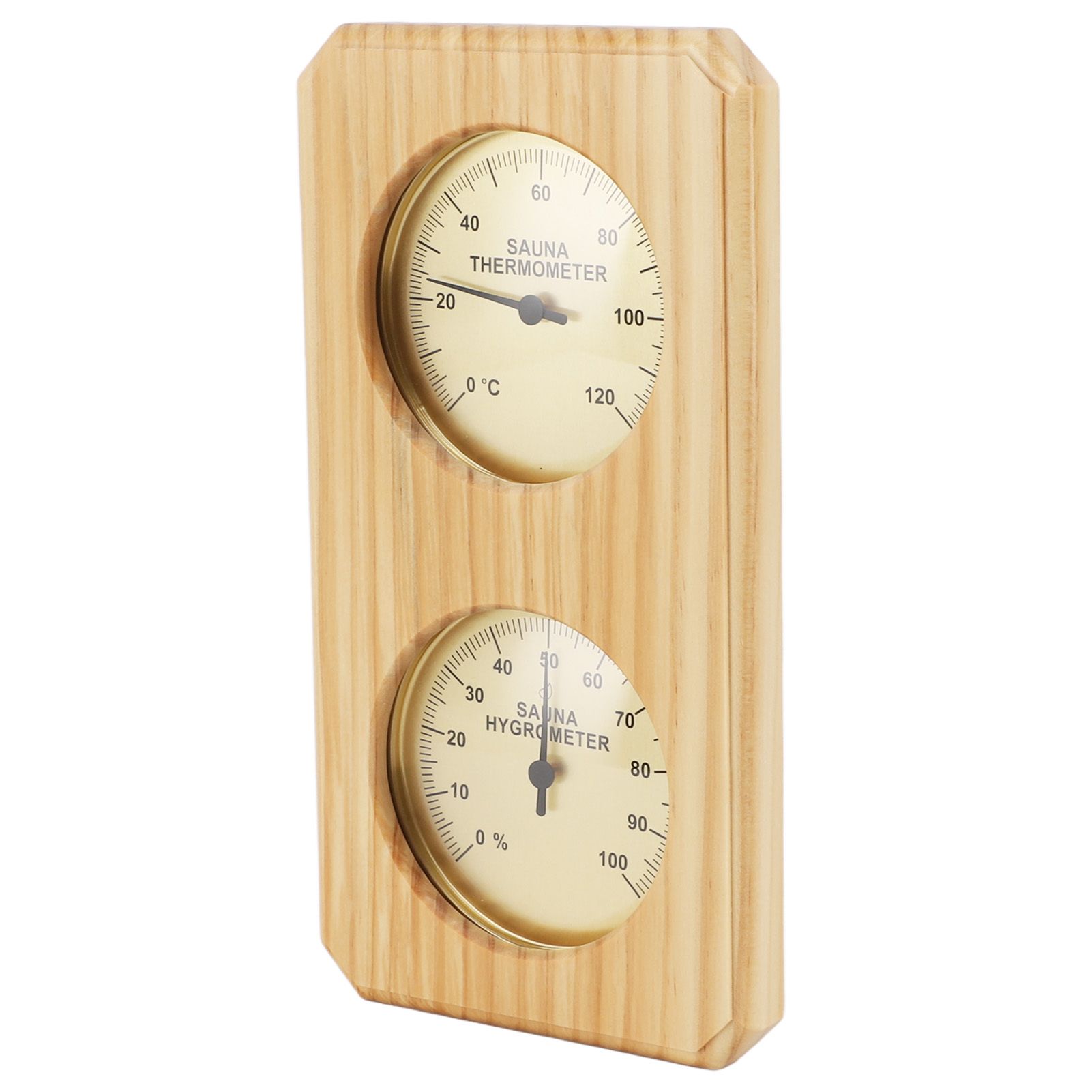 Wooden Sauna Hygrothermograph Golden Plate 0 to 120 Celsius 0 to 100 Humidity view 5