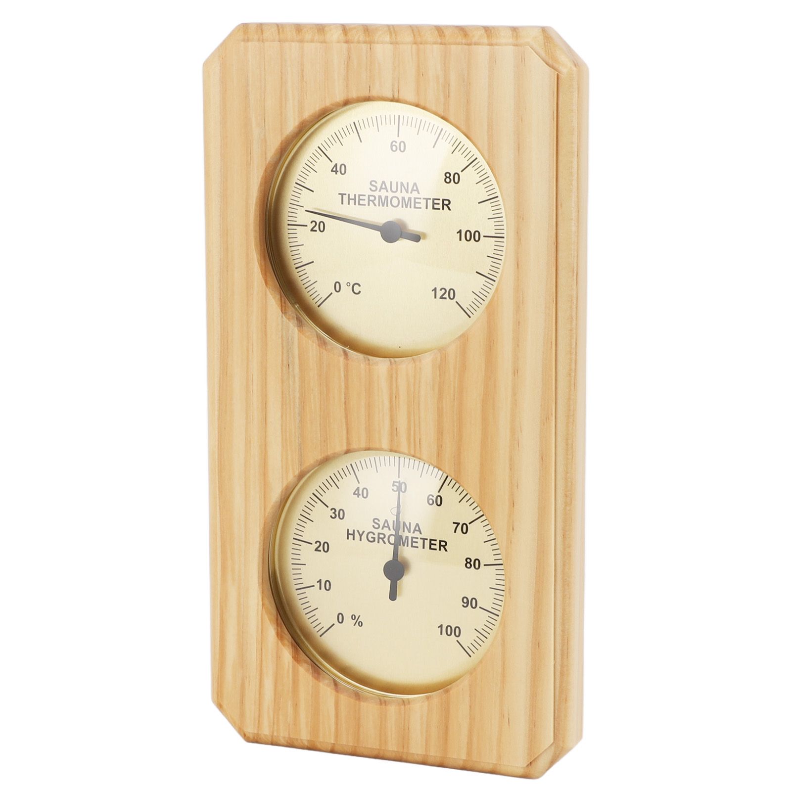 Wooden Sauna Hygrothermograph Golden Plate 0 to 120 Celsius 0 to 100 Humidity view 6
