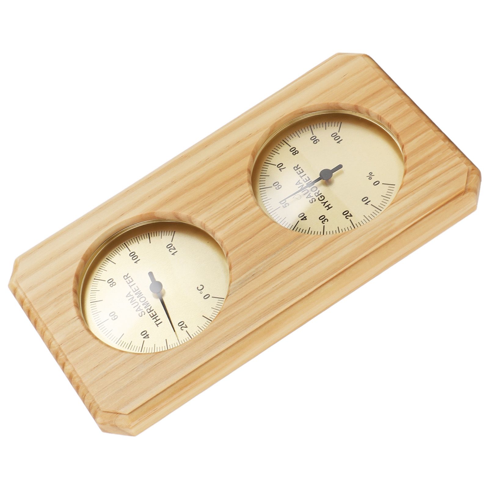 Wooden Sauna Hygrothermograph Golden Plate 0 to 120 Celsius 0 to 100 Humidity view 7