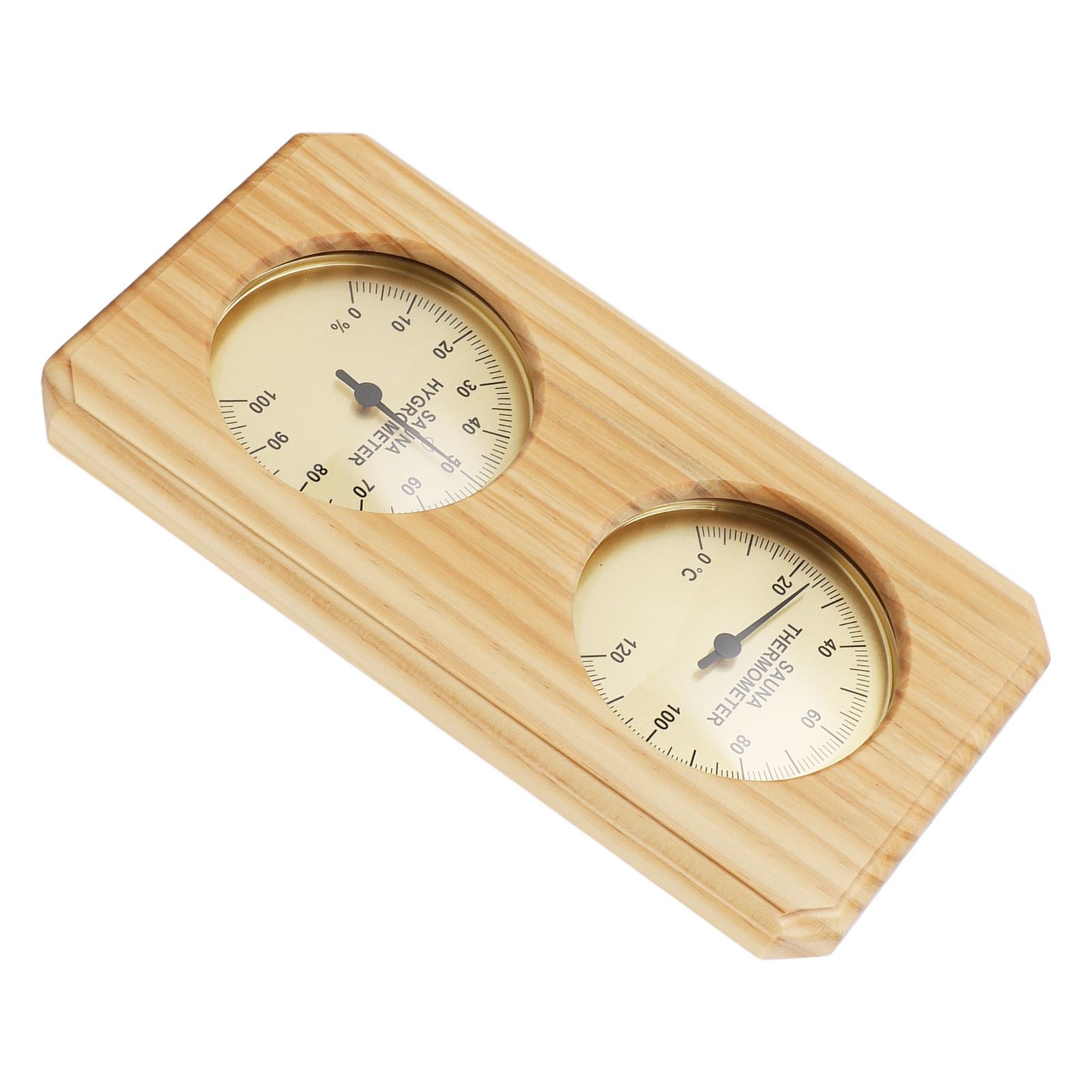 Wooden Sauna Hygrothermograph Golden Plate 0 to 120 Celsius 0 to 100 Humidity view 8