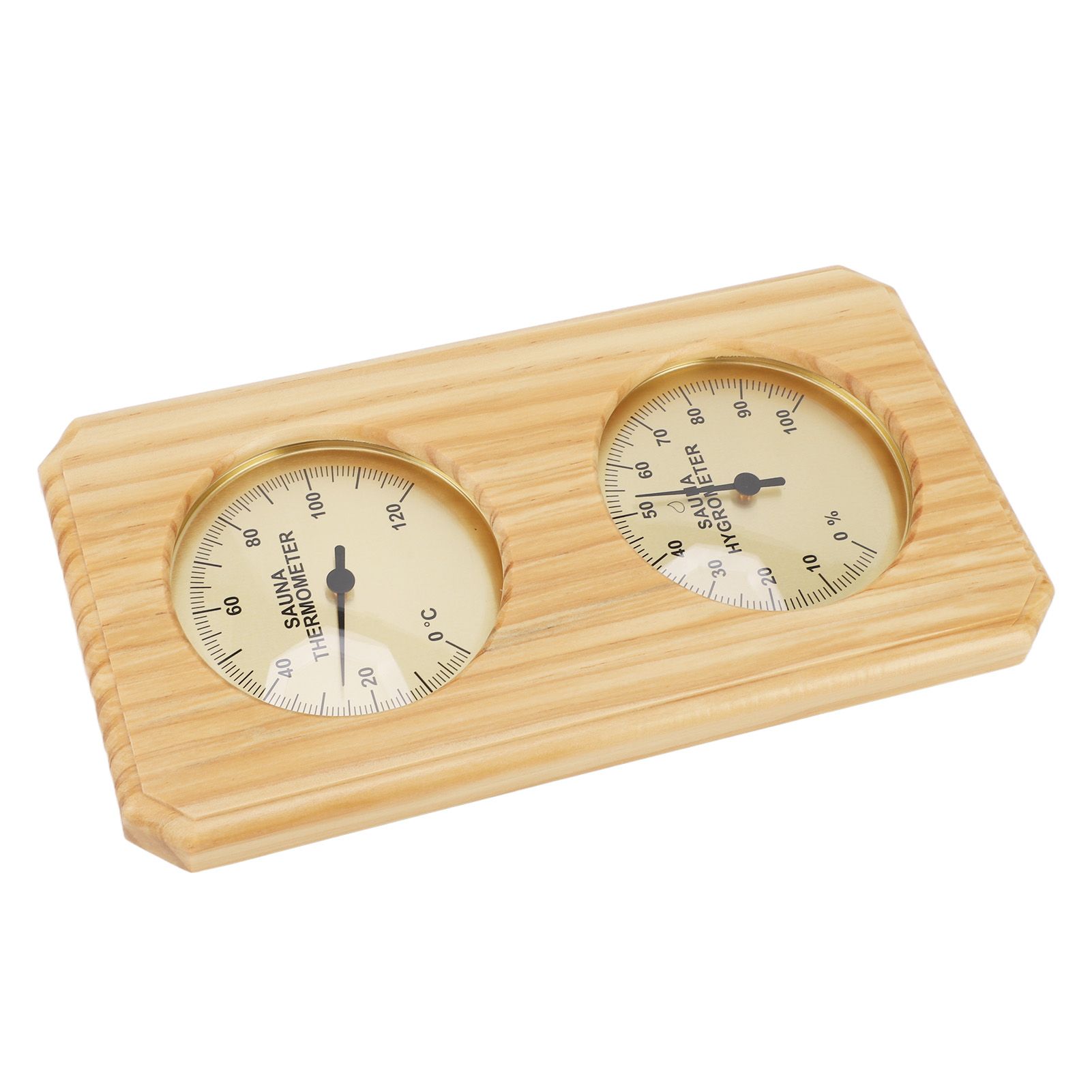 Wooden Sauna Hygrothermograph Golden Plate 0 to 120 Celsius 0 to 100 Humidity view 9