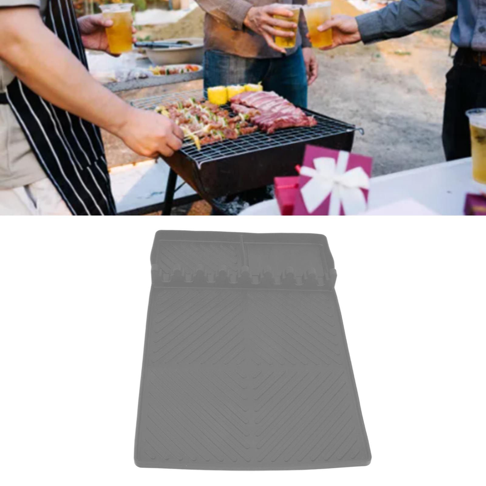 Grill Tools Mat Silicone 8 Slots 16x11.5in Anti Slip Heat Resistant Easy to view 11